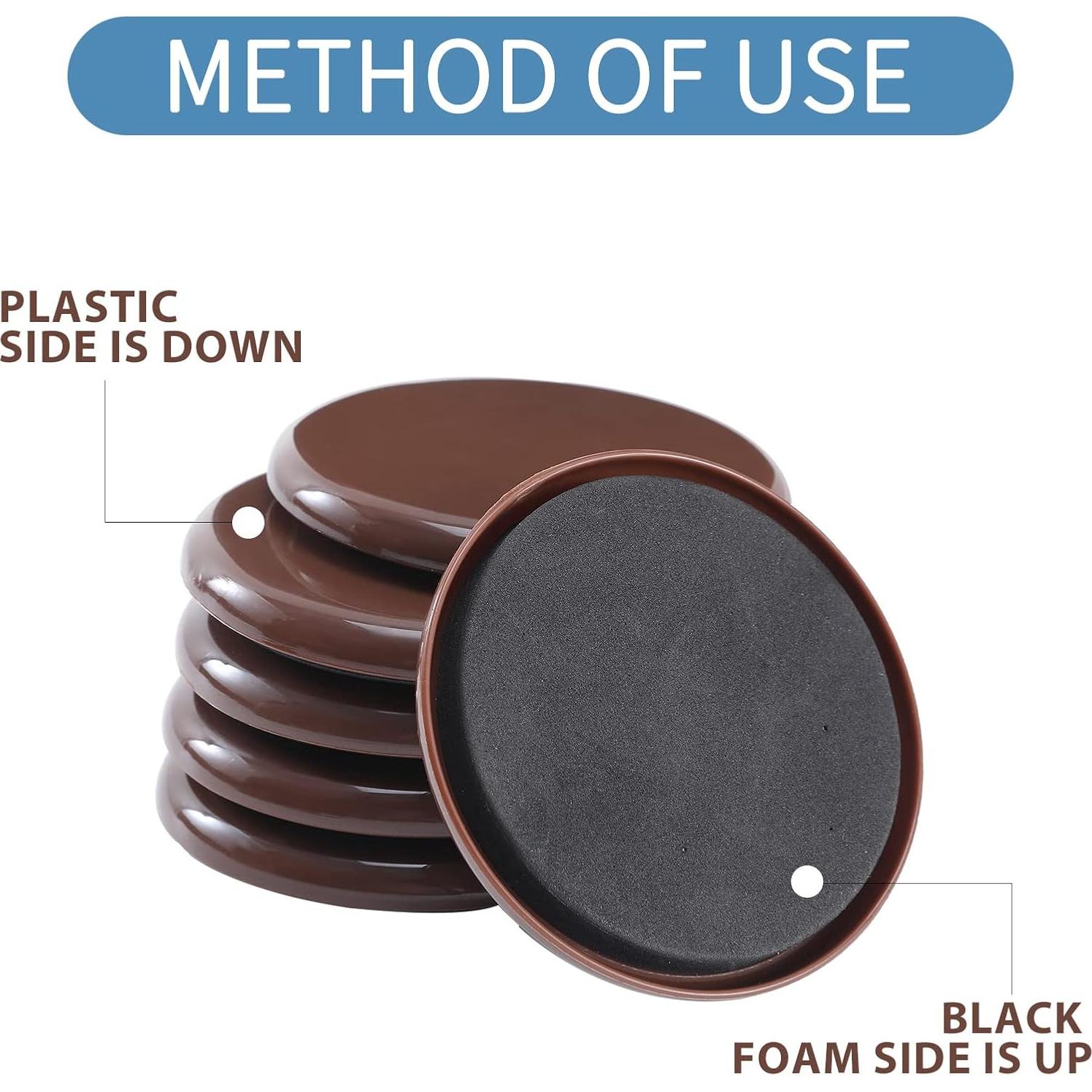 Deslizadores de Muebles Kayzn 16 PCS 8.89 cm para Alfombra