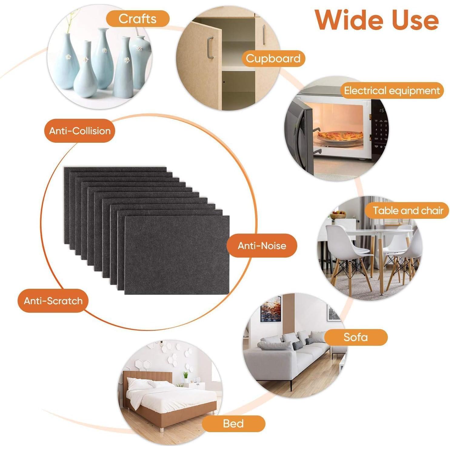 Almohadillas de Fieltro BAIPOK 10pcs 20.32x15.24cm Negro