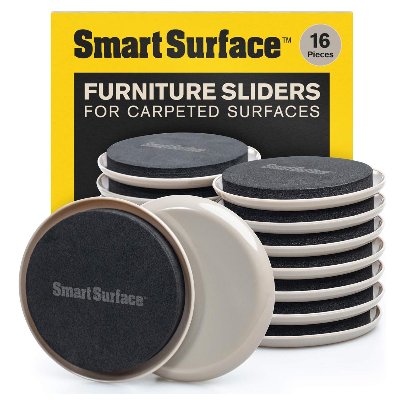 Deslizadores Redondos para Muebles Smart Surface - 16 Piezas 8.9 cm