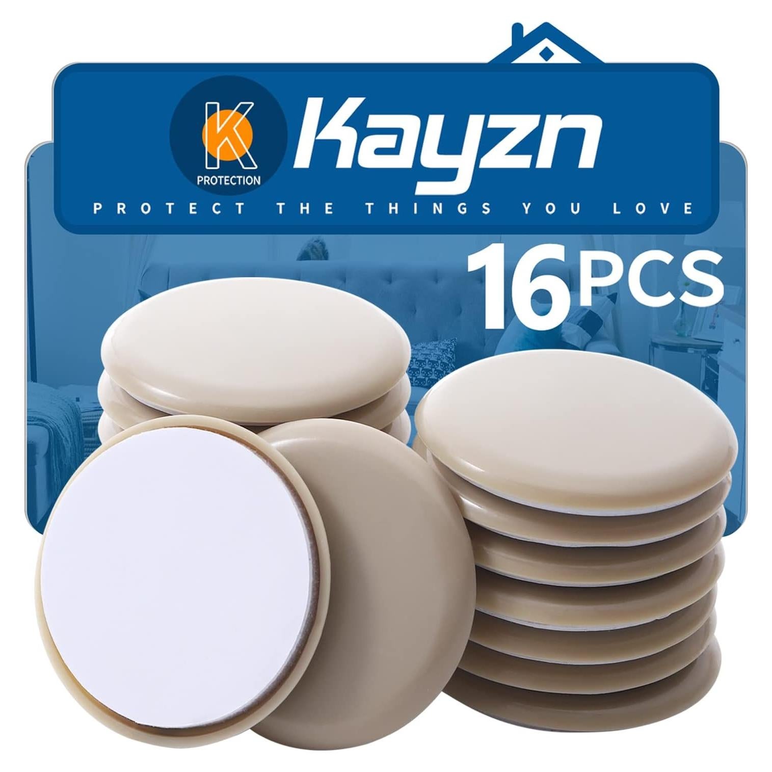 Deslizadores de Muebles Autoadhesivos Kayzn 16 Piezas 6.35 cm