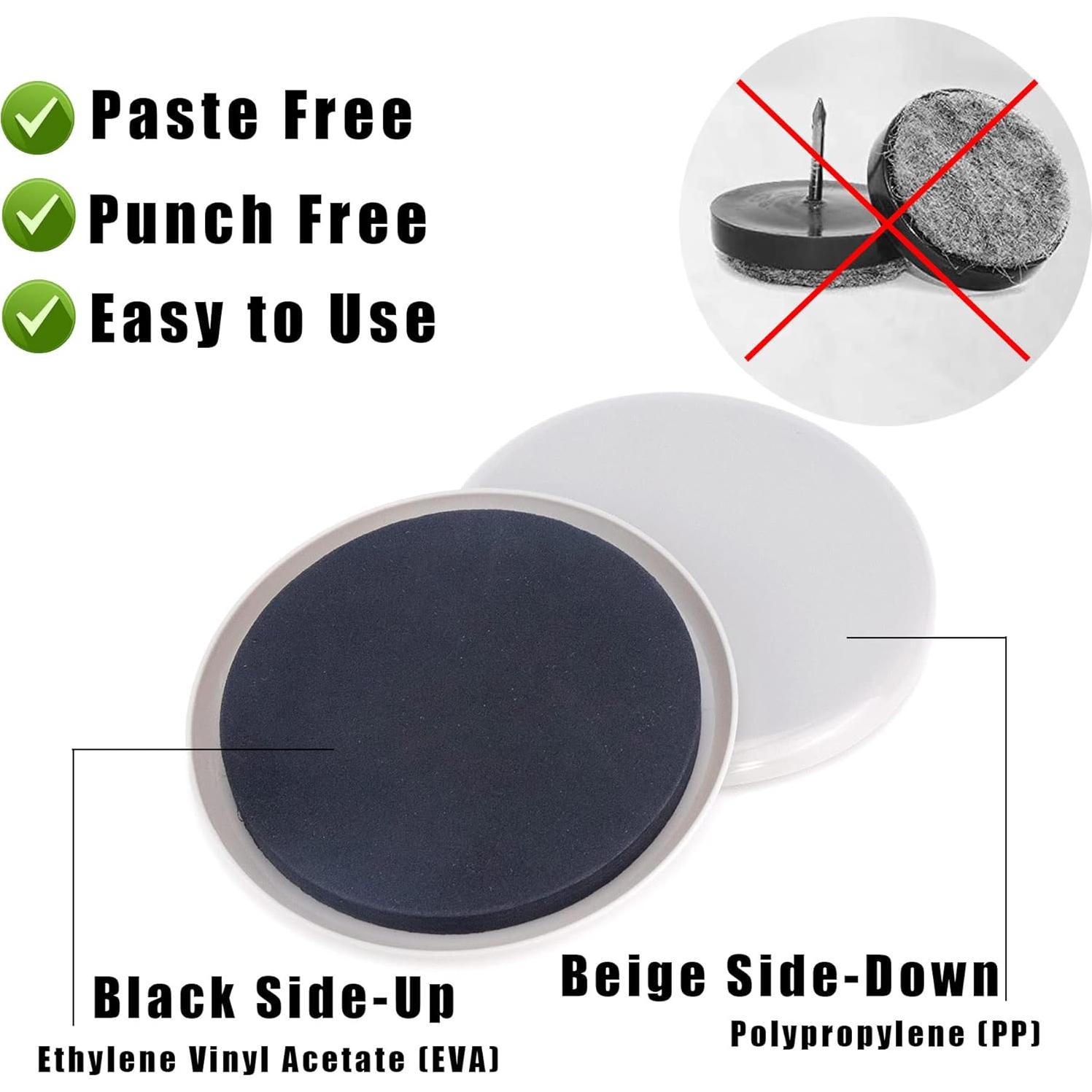 Deslizadores de Muebles Redondos Tighall 8PCS 12.7cm Beige