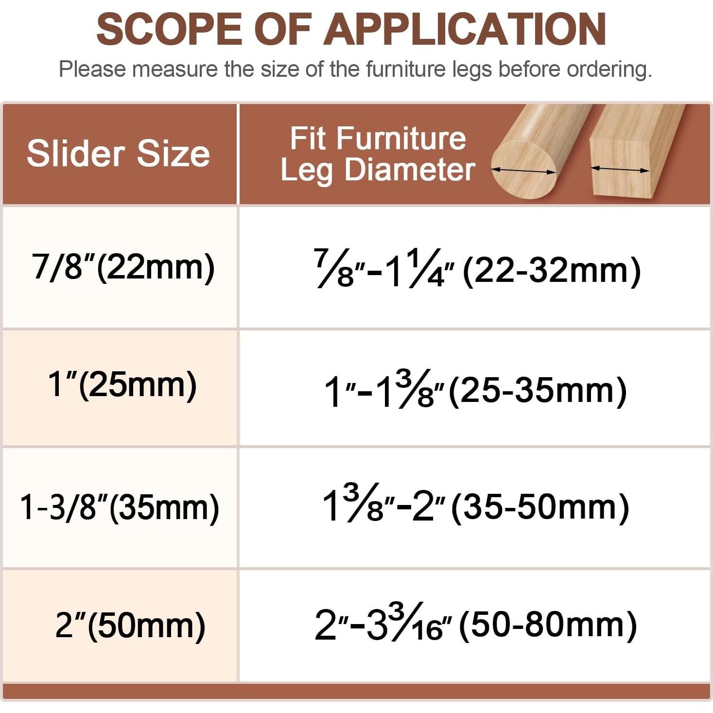 Deslizadores de Muebles RUSIDO 20pcs Autoadhesivos Beige 3.5cm