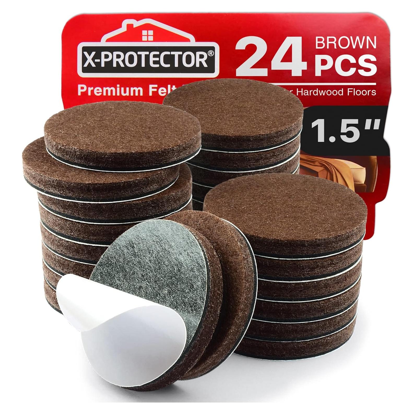 24 Almohadillas de Fieltro para Muebles X-PROTECTOR 3.81 cm