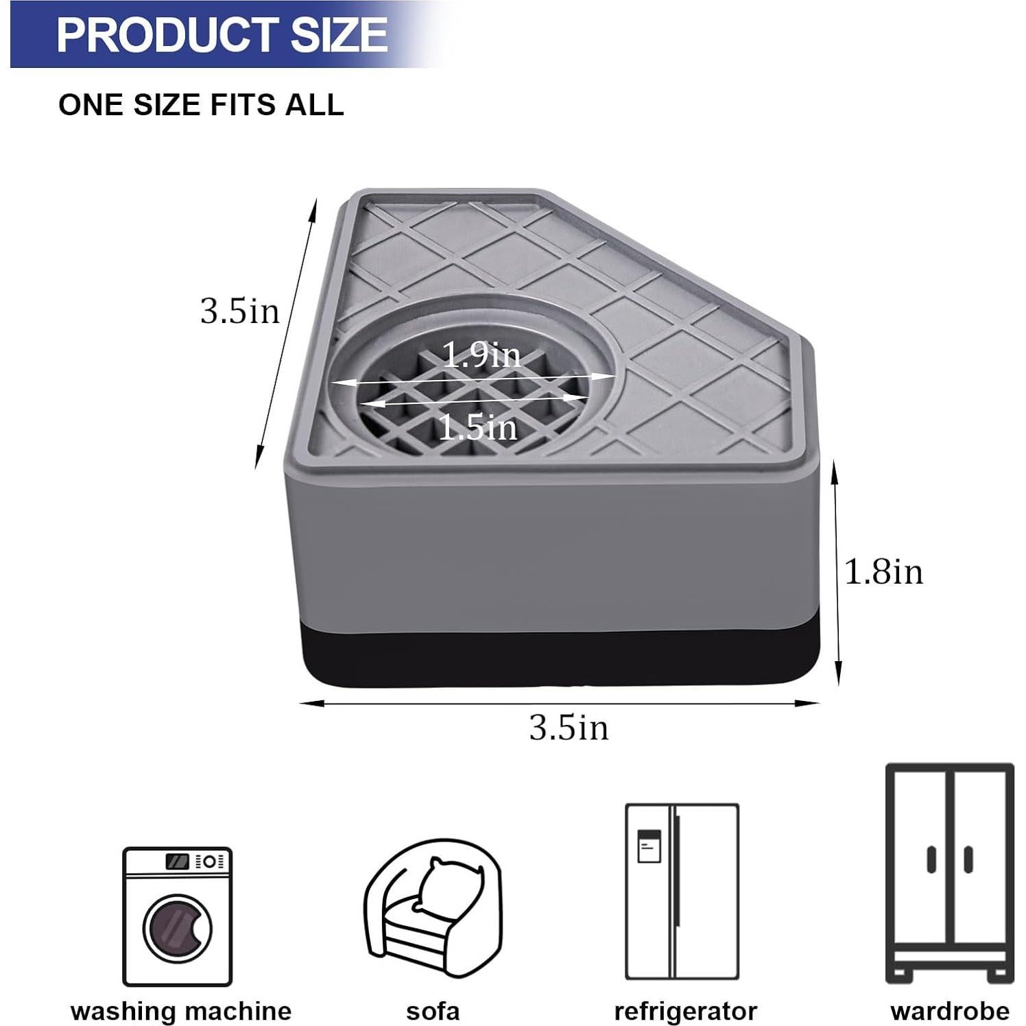 4 Almohadillas Antivibración CUISIBOT para Lavadora 4.57cm