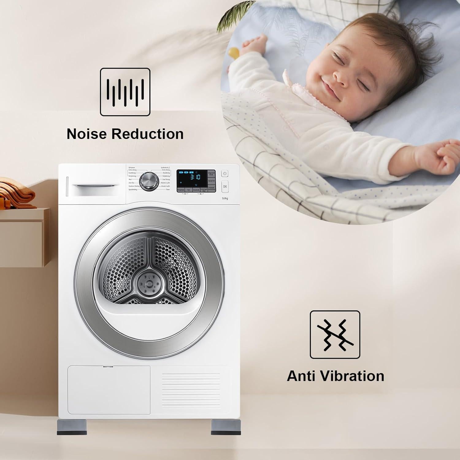 4 Almohadillas Antivibración CUISIBOT para Lavadora 4.57cm