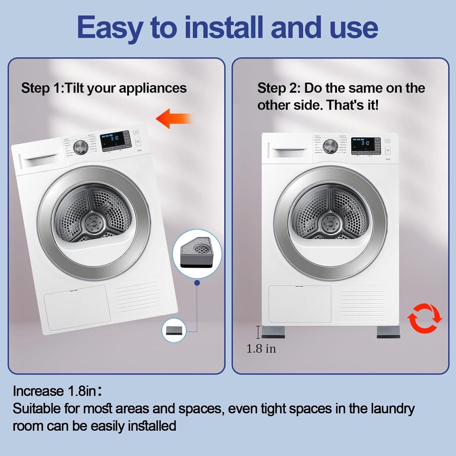 4 Almohadillas Antivibración CUISIBOT para Lavadora 4.57cm