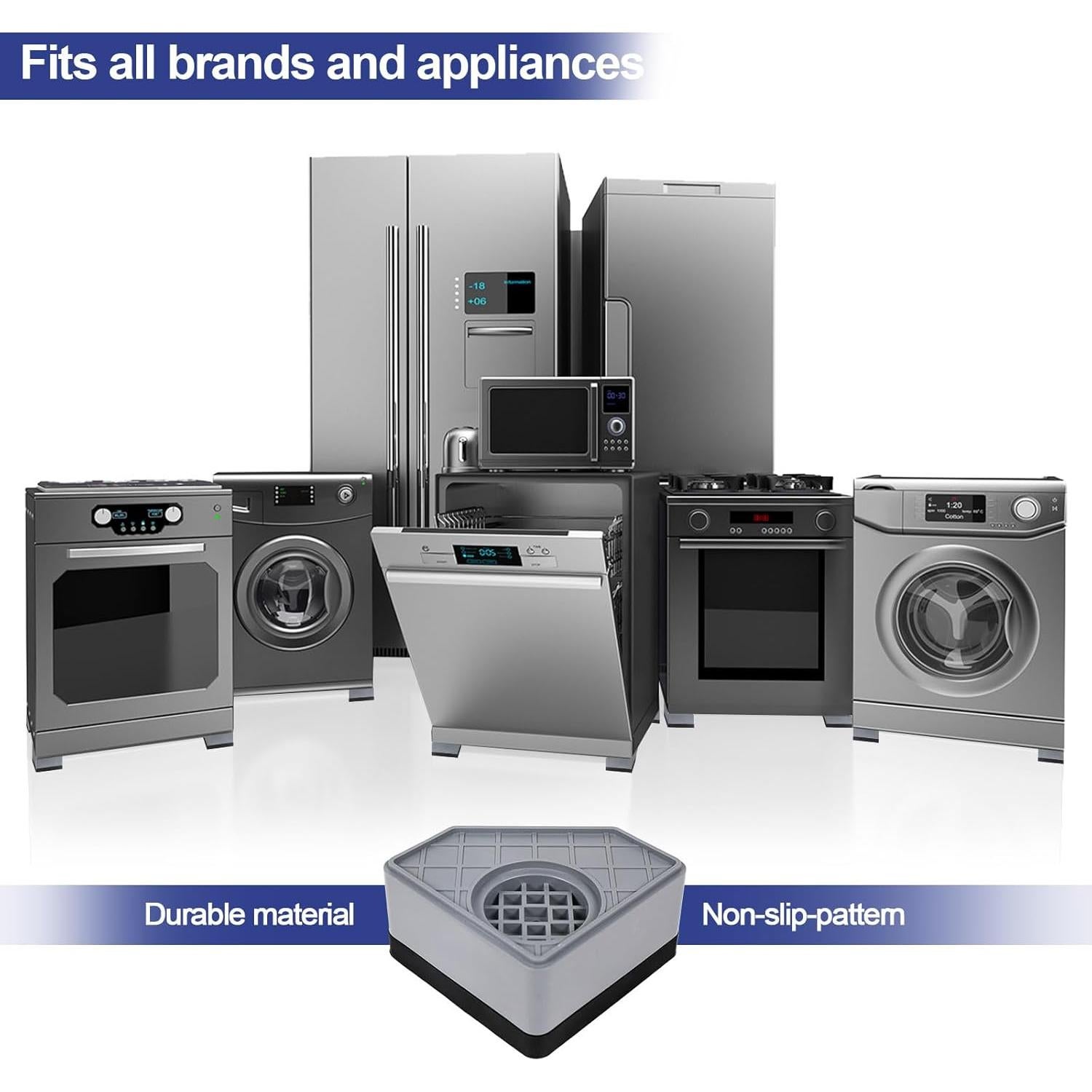 4 Almohadillas Antivibración CUISIBOT para Lavadora 4.57cm