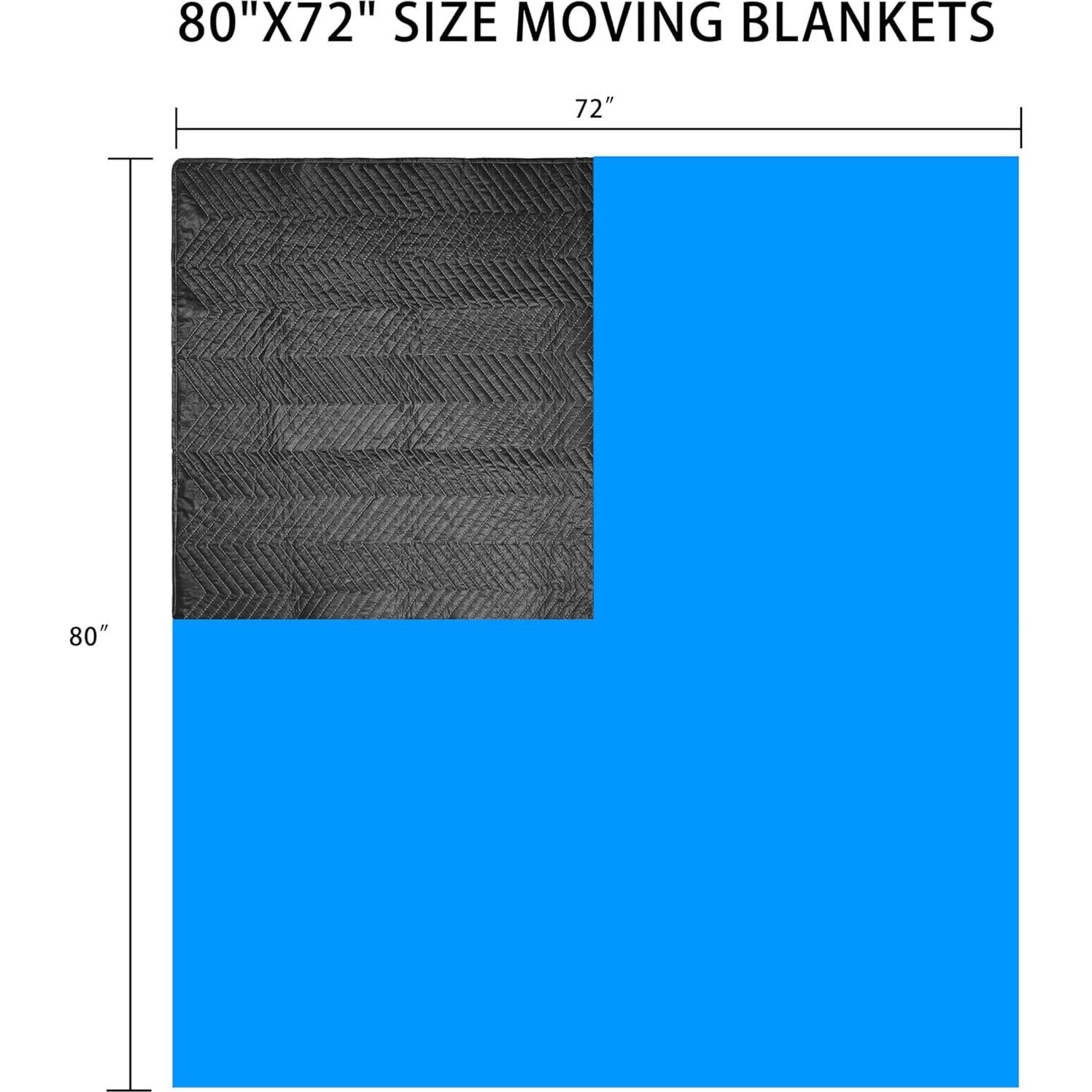 Manta de Mudanza Gruesa Trahefa 72x80 cm Negra Duradera