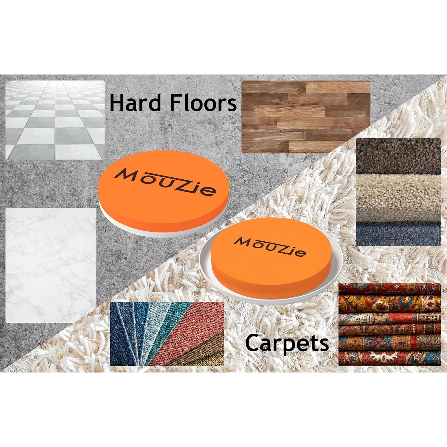 Deslizadores de Muebles MouZie 16PCS Blanco/Naranja Reutilizables