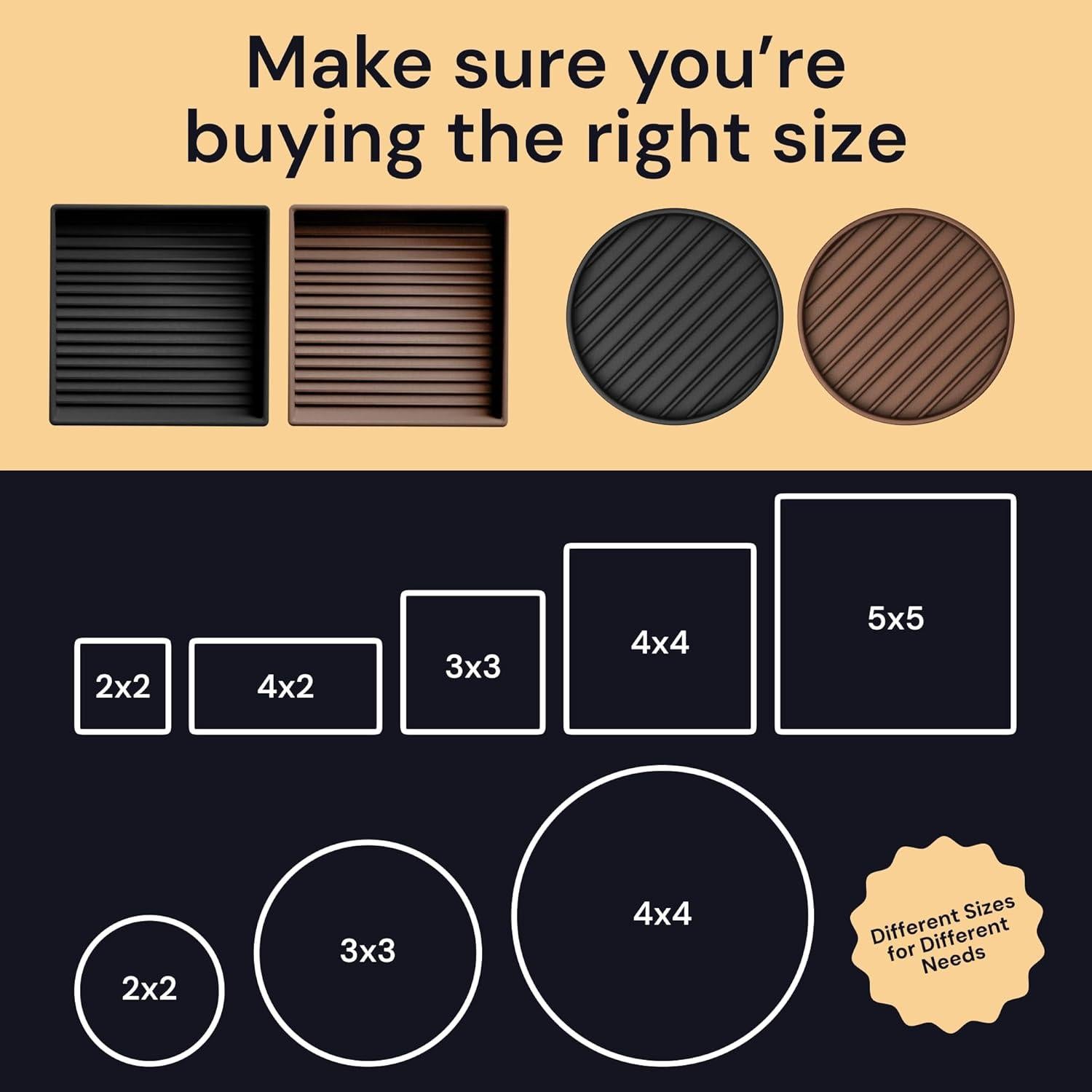 Cojines Antideslizantes CasterMaster 5.08x10.16 cm Marrón - Paquete de 4