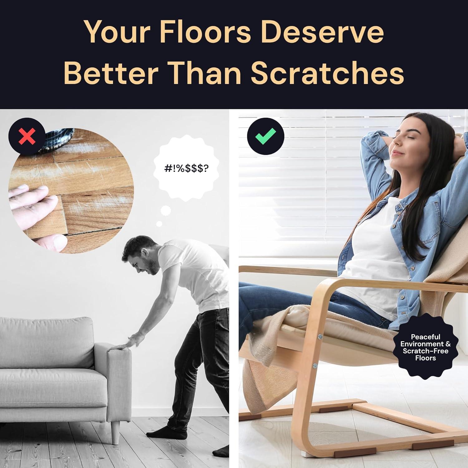 Cojines Antideslizantes CasterMaster 5.08x10.16 cm Marrón - Paquete de 4