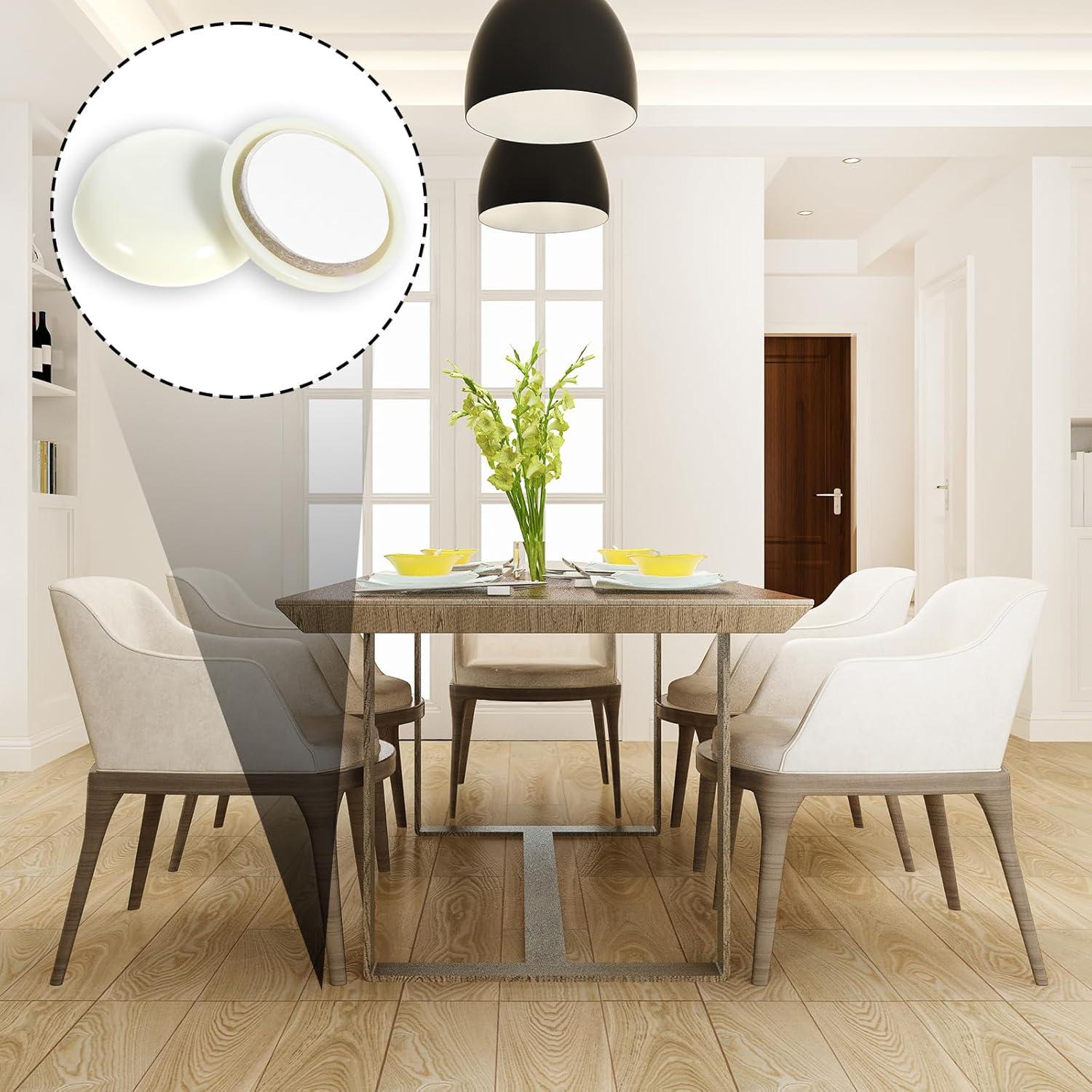 40 Almohadillas Deslizadoras de Muebles LIQWEI 25mm Beige