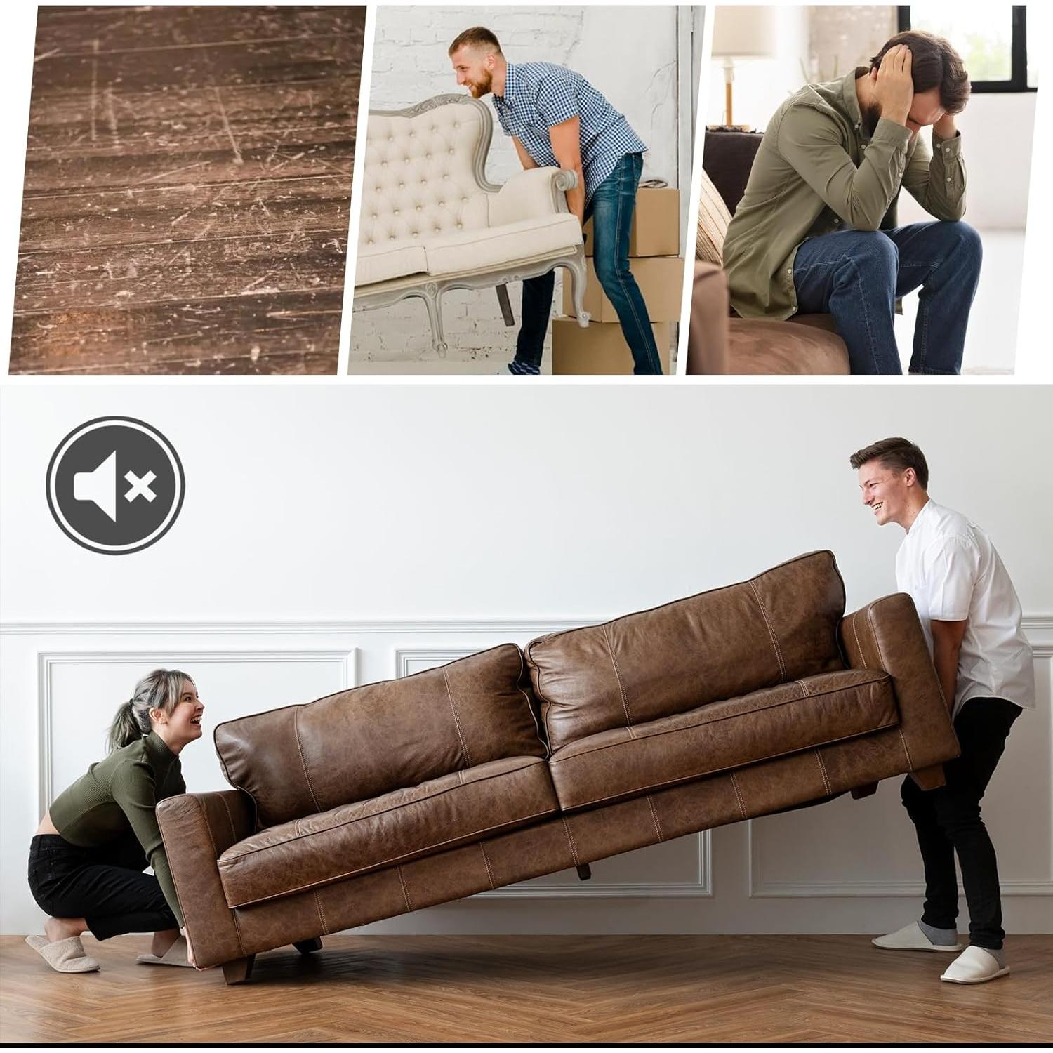 40 Almohadillas Deslizadoras de Muebles LIQWEI 25mm Beige