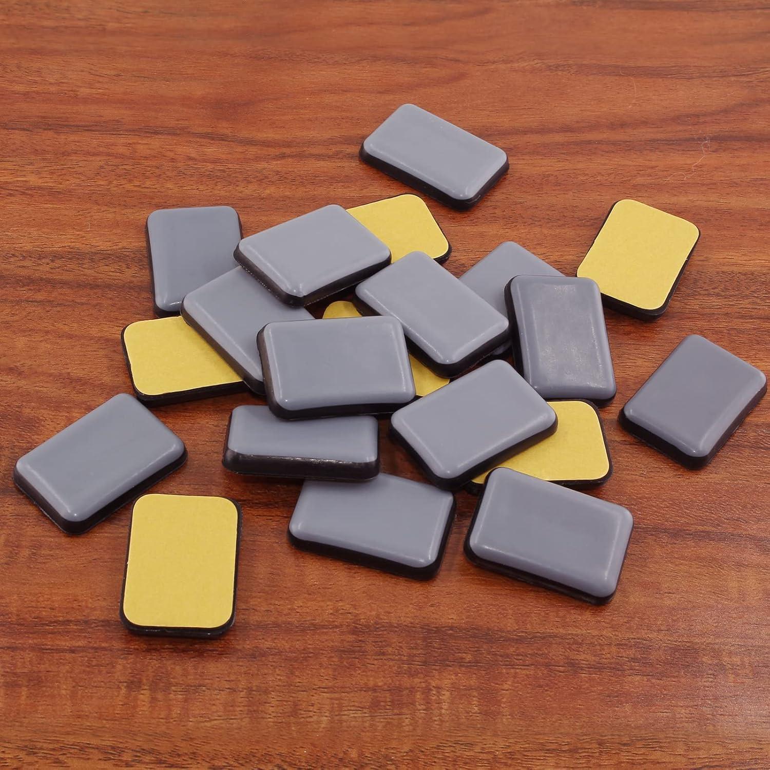 20 Piezas Deslizadores Adhesivos Rectangulares PTFE 35x25mm
