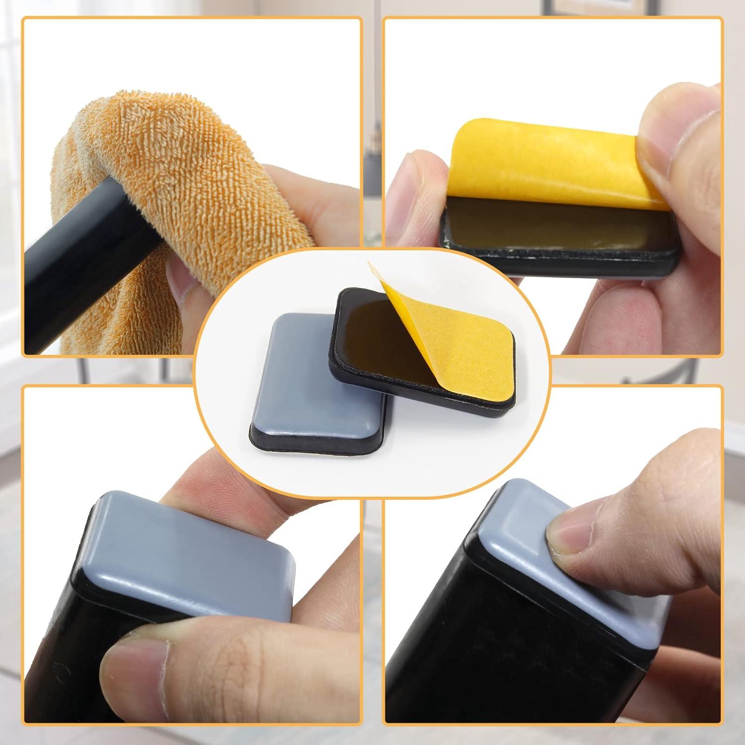 20 Piezas Deslizadores Adhesivos Rectangulares PTFE 35x25mm