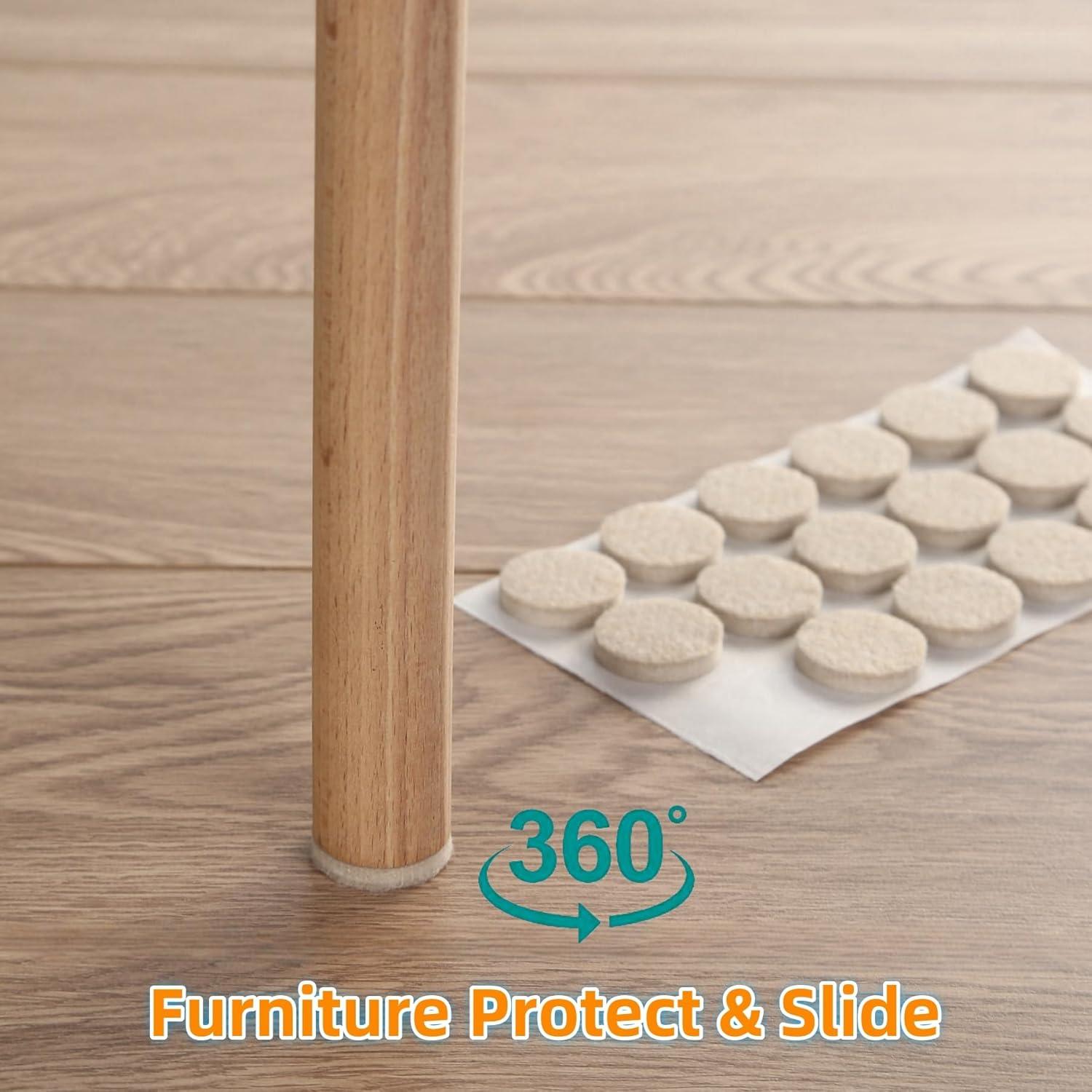 Almohadillas de Fieltro Furnigear 108 Pcs 1.59 cm Beige