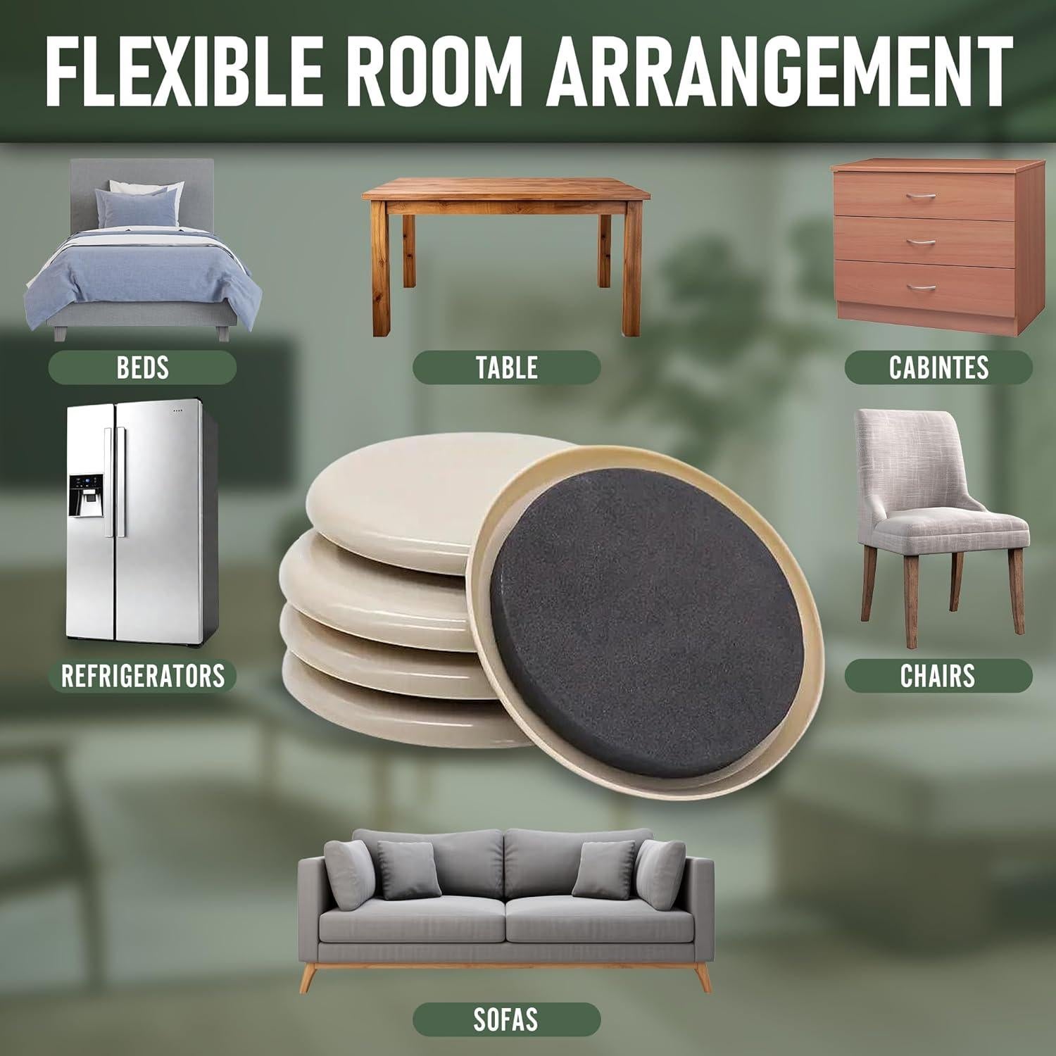 Deslizante de Muebles Tameli - Capacidad 408 kg - Elevador y 4 Deslizantes