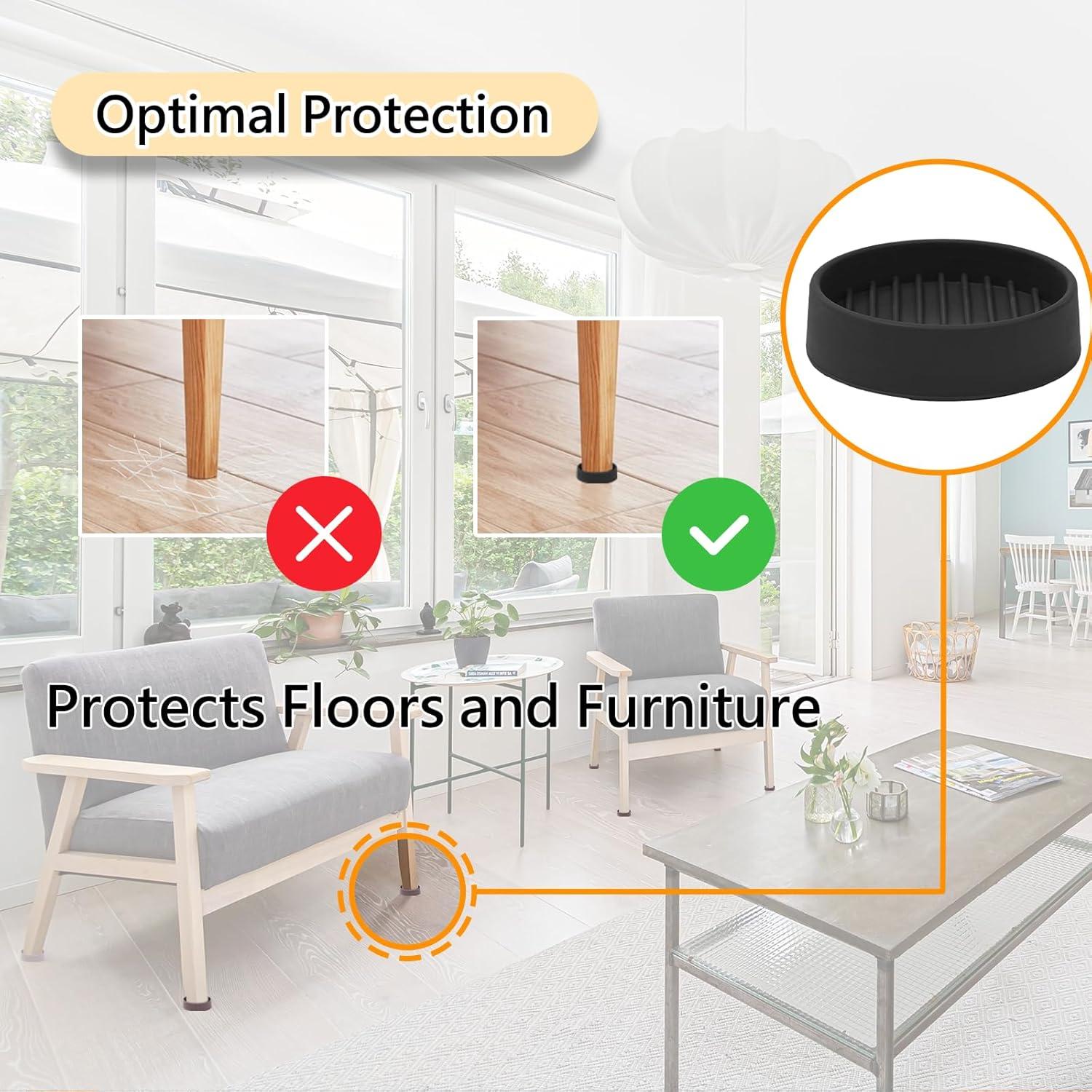 Cups de Goma Antideslizantes Jayen 4 Pcs 5.08x5.08 cm