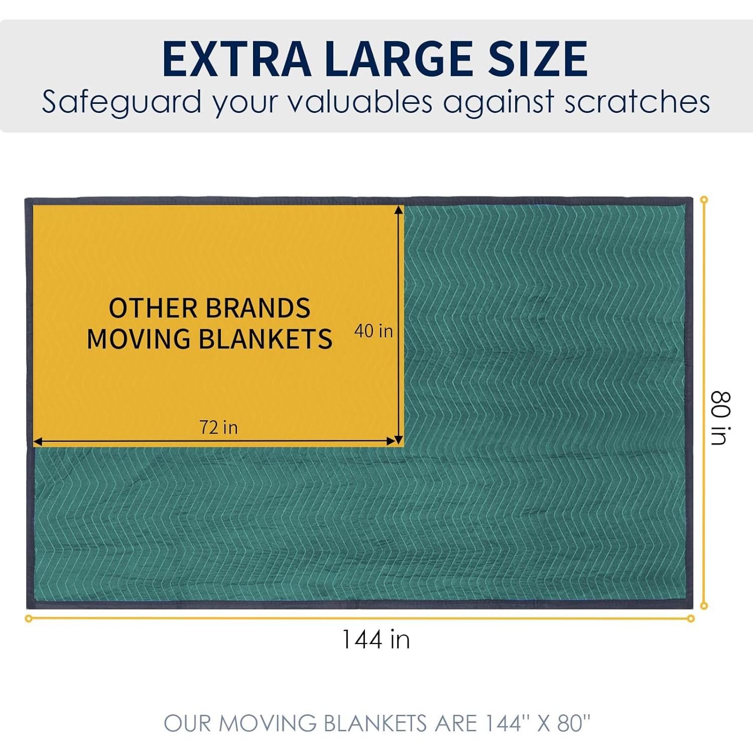 4 Mantas de Mudanza Diamond UP Acolchadas 365.76x203.2cm Verde y Gris