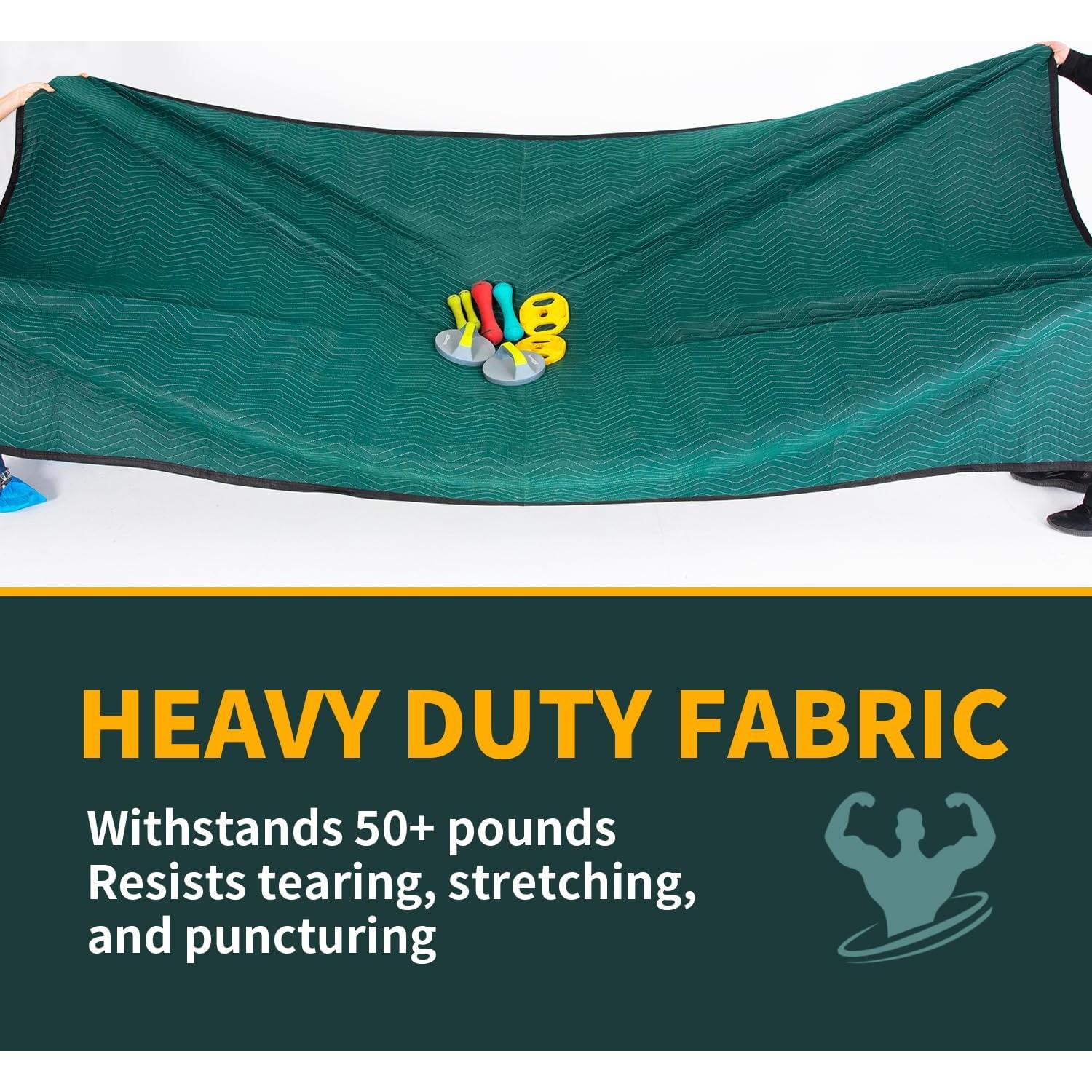 4 Mantas de Mudanza Diamond UP Acolchadas 365.76x203.2cm Verde y Gris