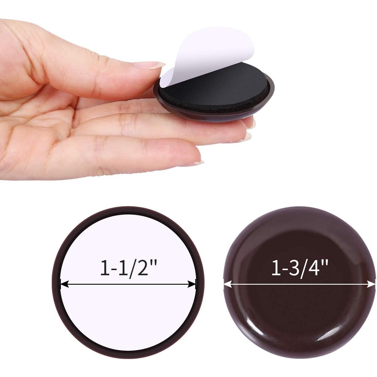 Deslizadores de Muebles Autoadhesivos Ezprotekt 24 Piezas 4.45cm Marrón