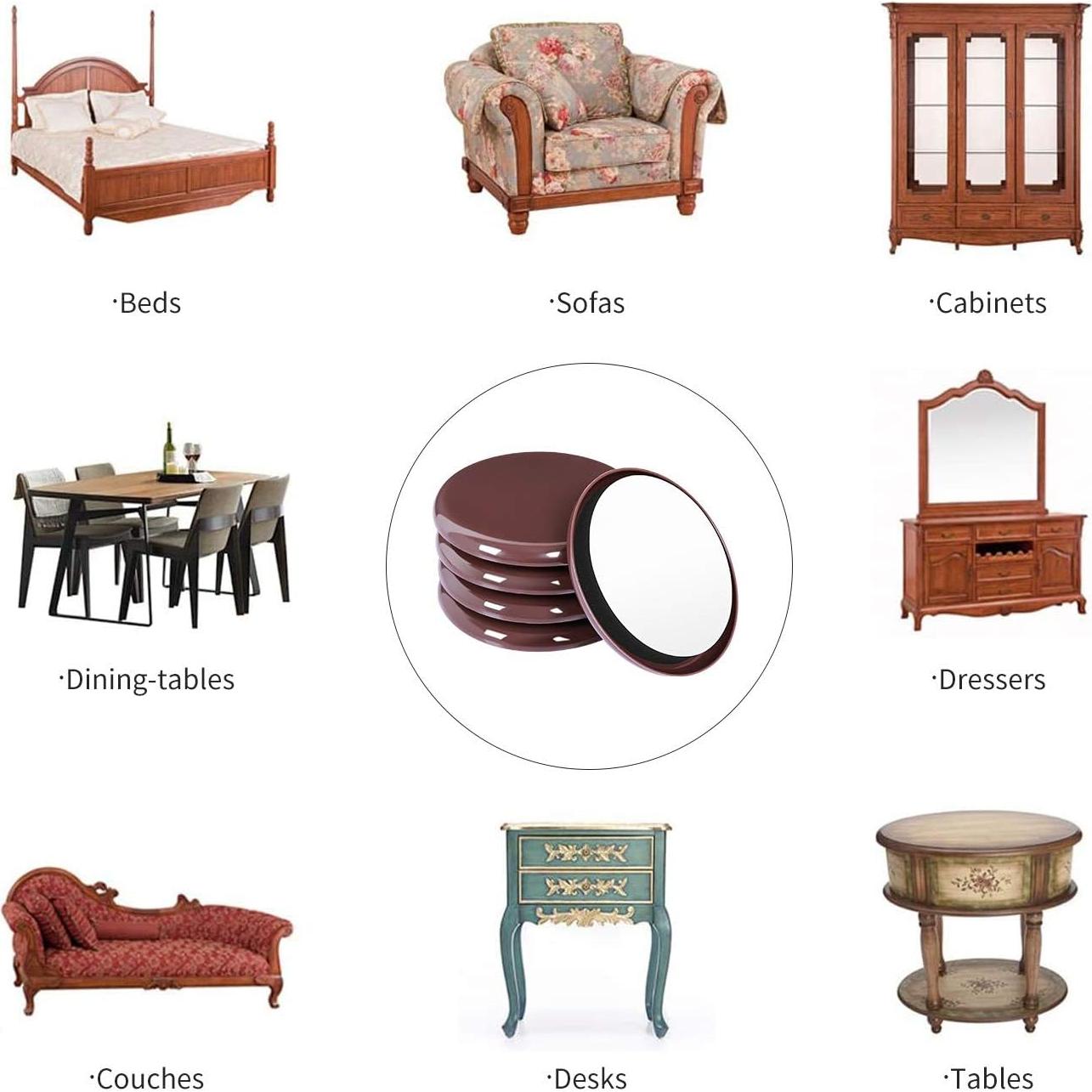 Deslizadores de Muebles Autoadhesivos Ezprotekt 24 Piezas 4.45cm Marrón