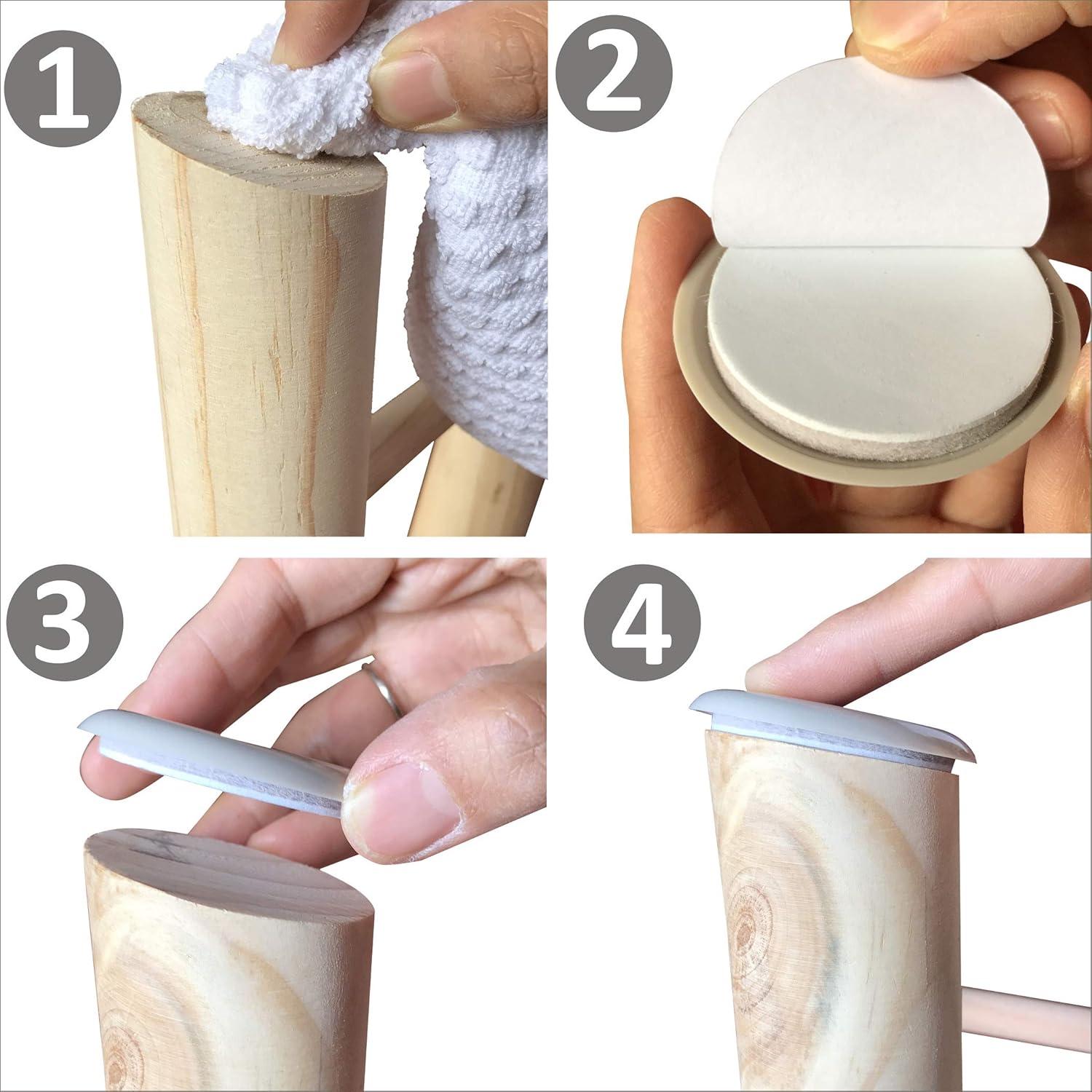 52 Deslizadores Autoadhesivos para Muebles Liyic 2.87cm Beige