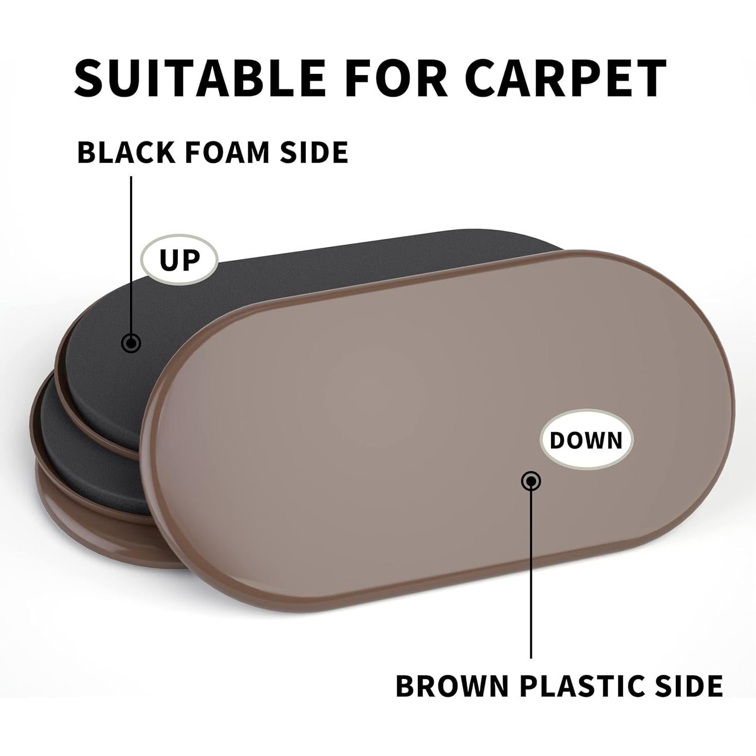 Deslizadores de Muebles Yelanon 8 pcs 24.1 cm Marrón para Alfombra