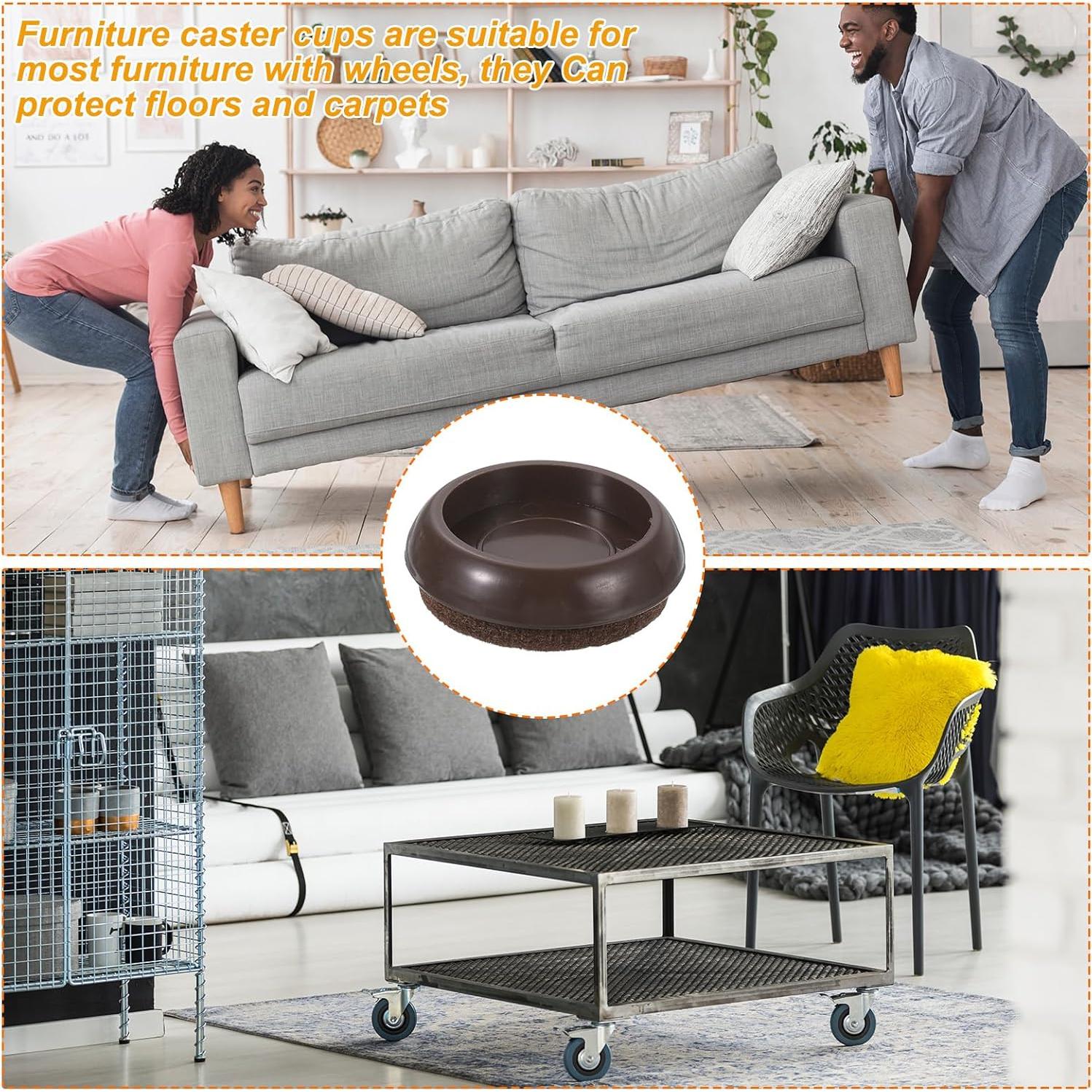 Pads para Muebles uxcell, 10 Pcs 32mm Redondos con Fieltro