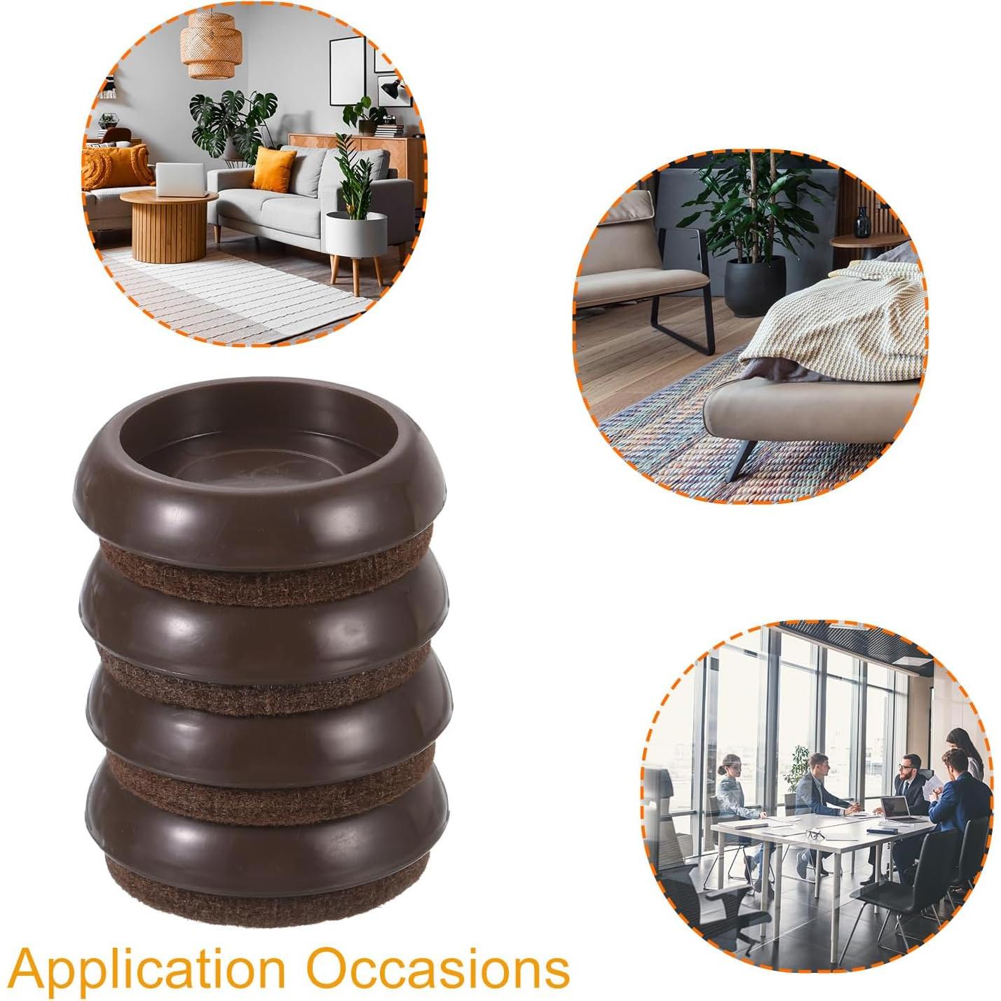 Pads para Muebles uxcell, 10 Pcs 32mm Redondos con Fieltro