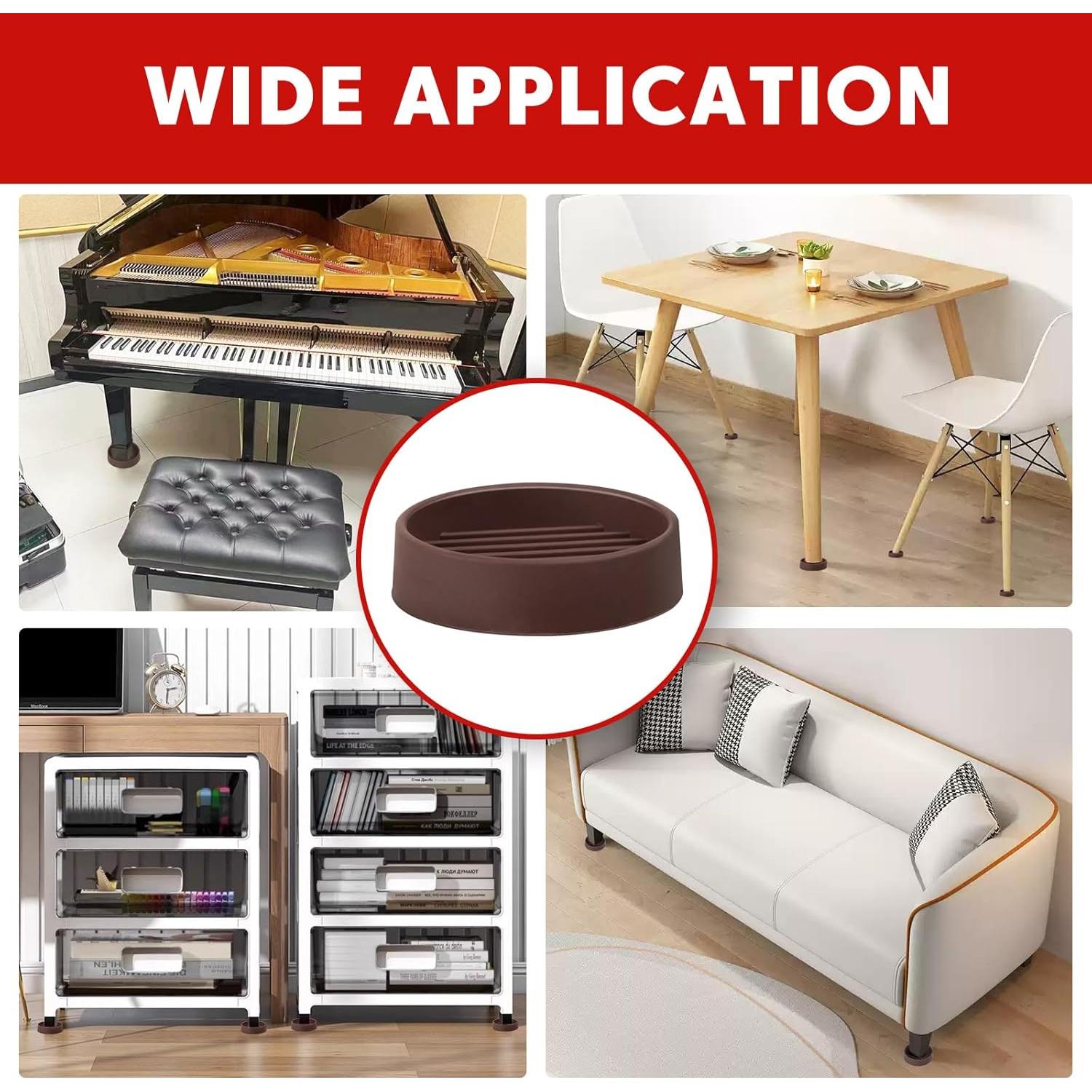 Almohadillas Antideslizantes Golesh 7.6x7.6 cm para Muebles - 4 Pzas