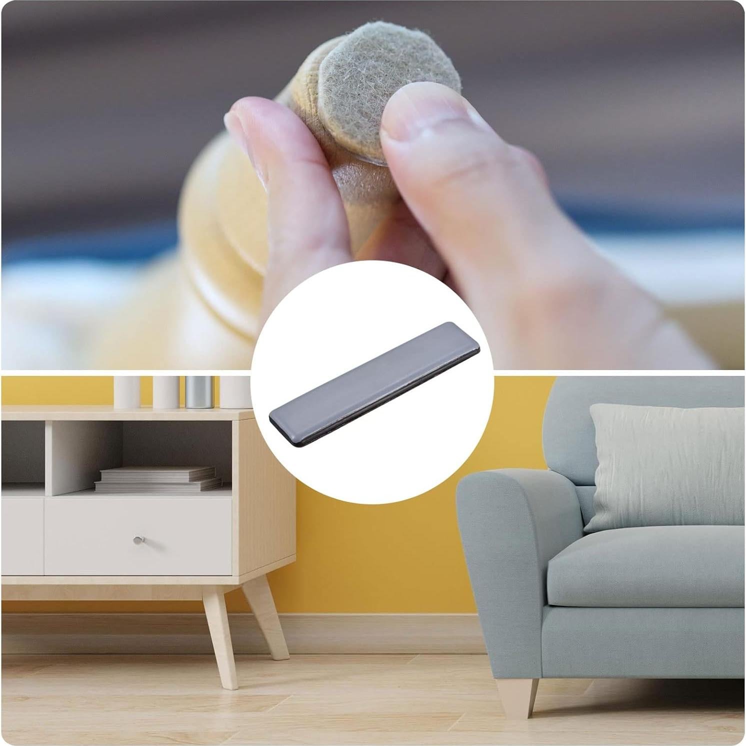 Deslizadores de Muebles PTFE Metallixity 100x25mm 8Pcs