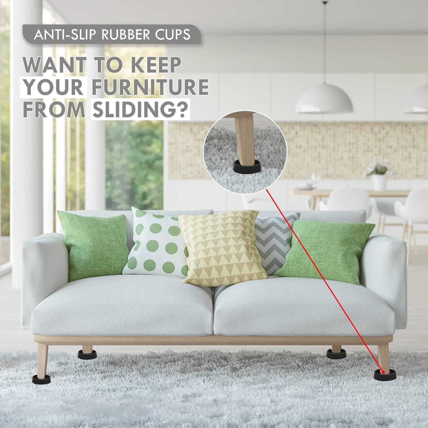 Tazas de Goma Antideslizantes VOCOMO 4 Piezas 5.08 cm Negro