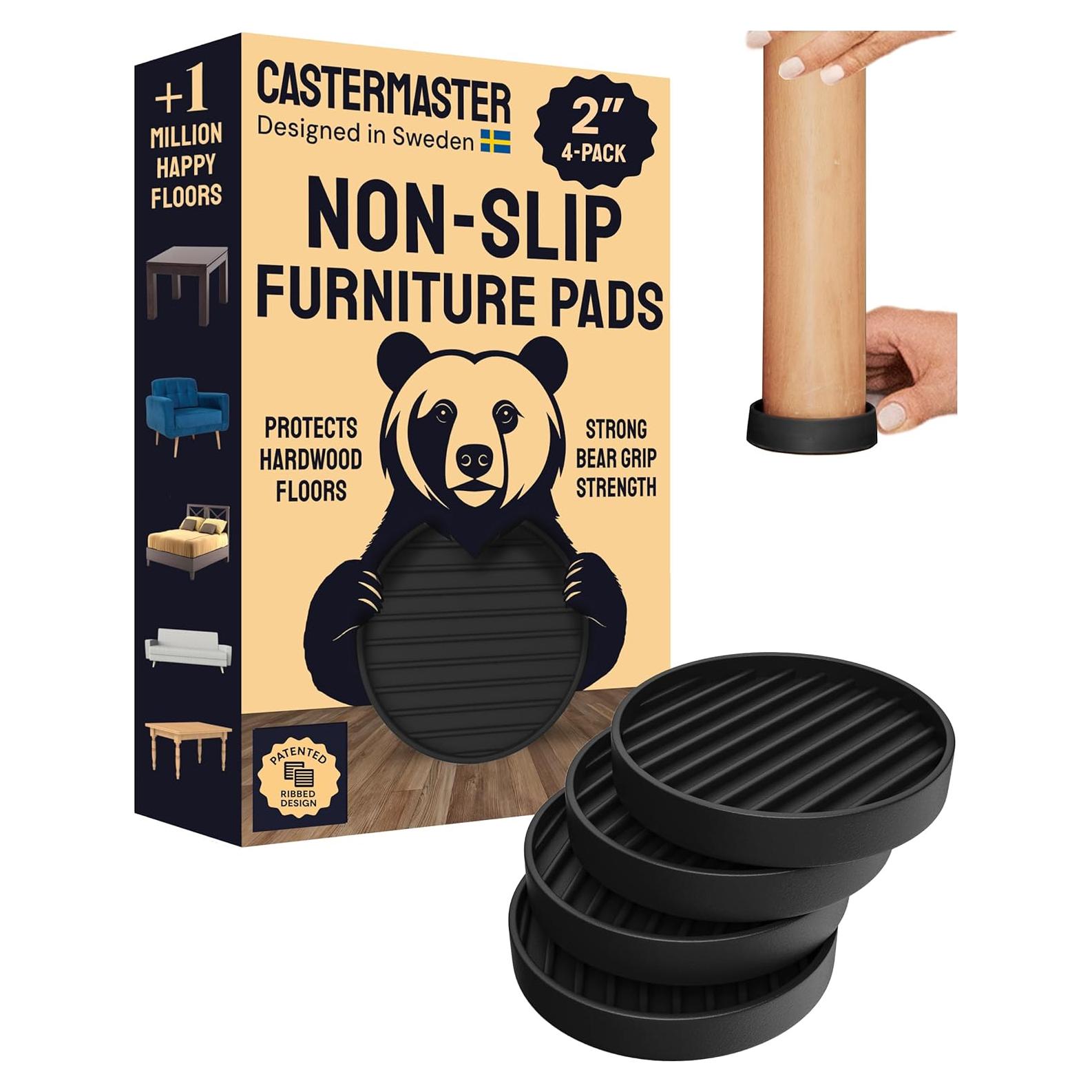Cucharas Antideslizantes CasterMaster 2x2 Negro - Juego de 4