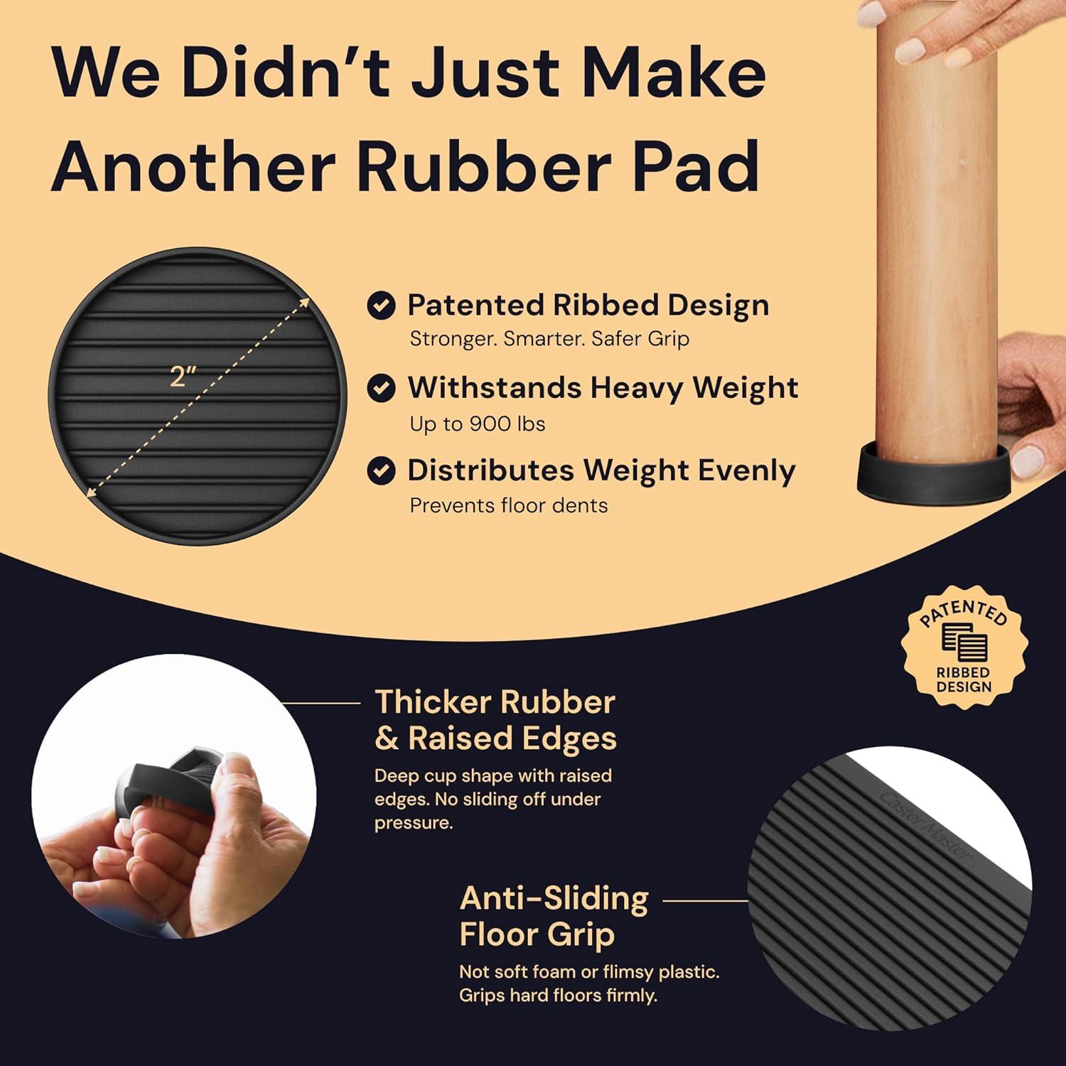 Cucharas Antideslizantes CasterMaster 2x2 Negro - Juego de 4