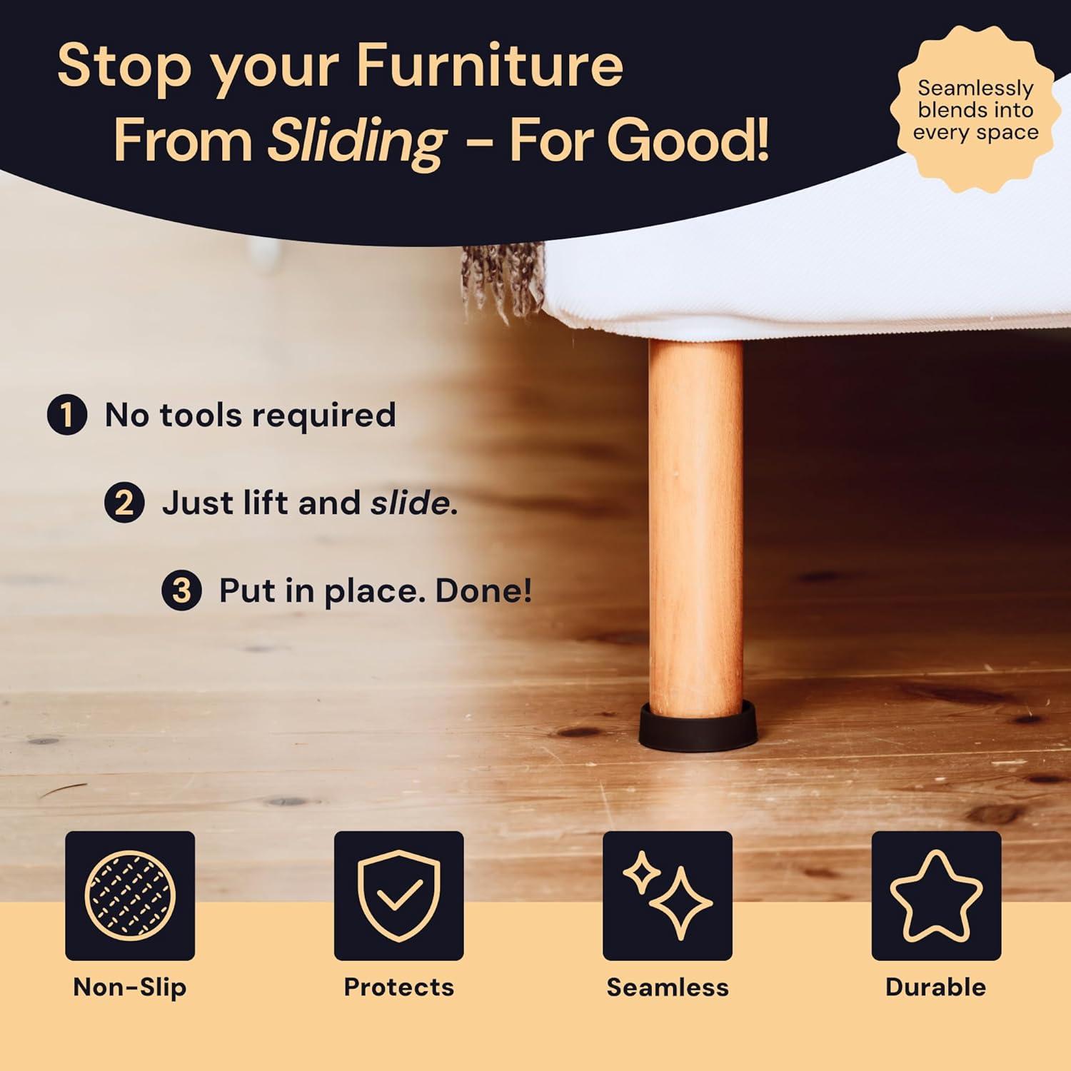 Cucharas Antideslizantes CasterMaster 2x2 Negro - Juego de 4