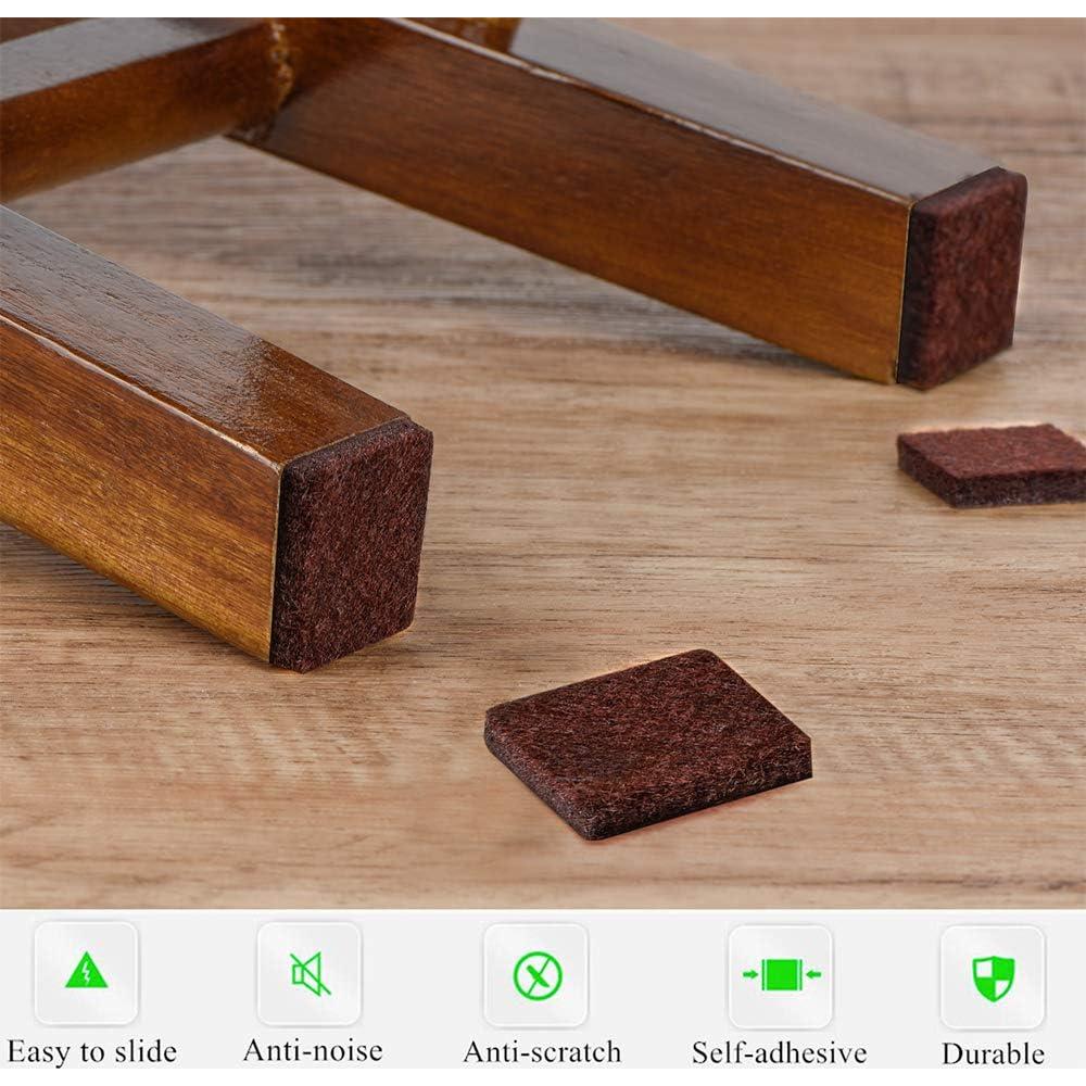 Almohadillas de Fieltro Cuadradas 96pcs Marrón 5mm - PremiFix