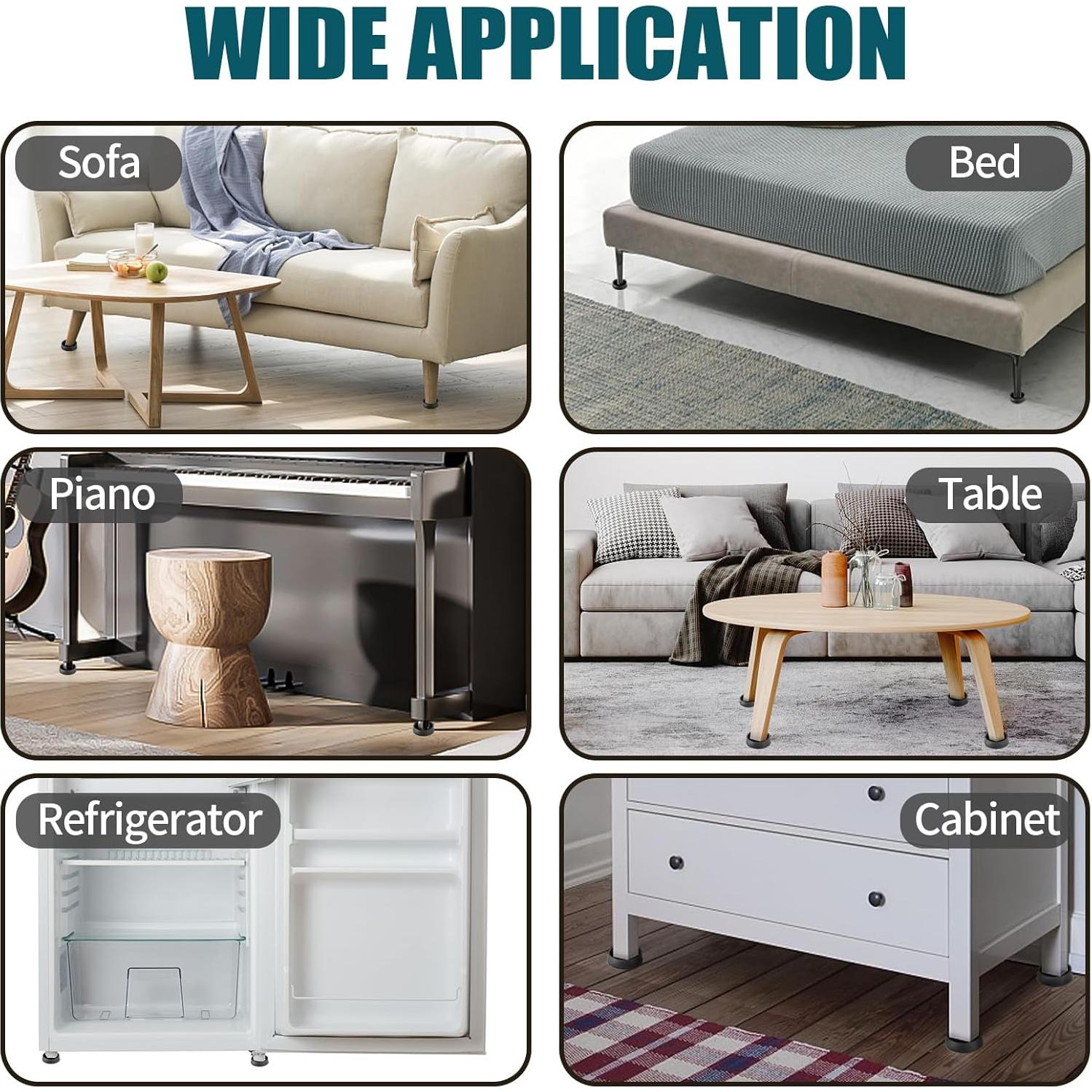 Tazas Antideslizantes para Muebles Komokeru 2x2" (Paquete de 8)