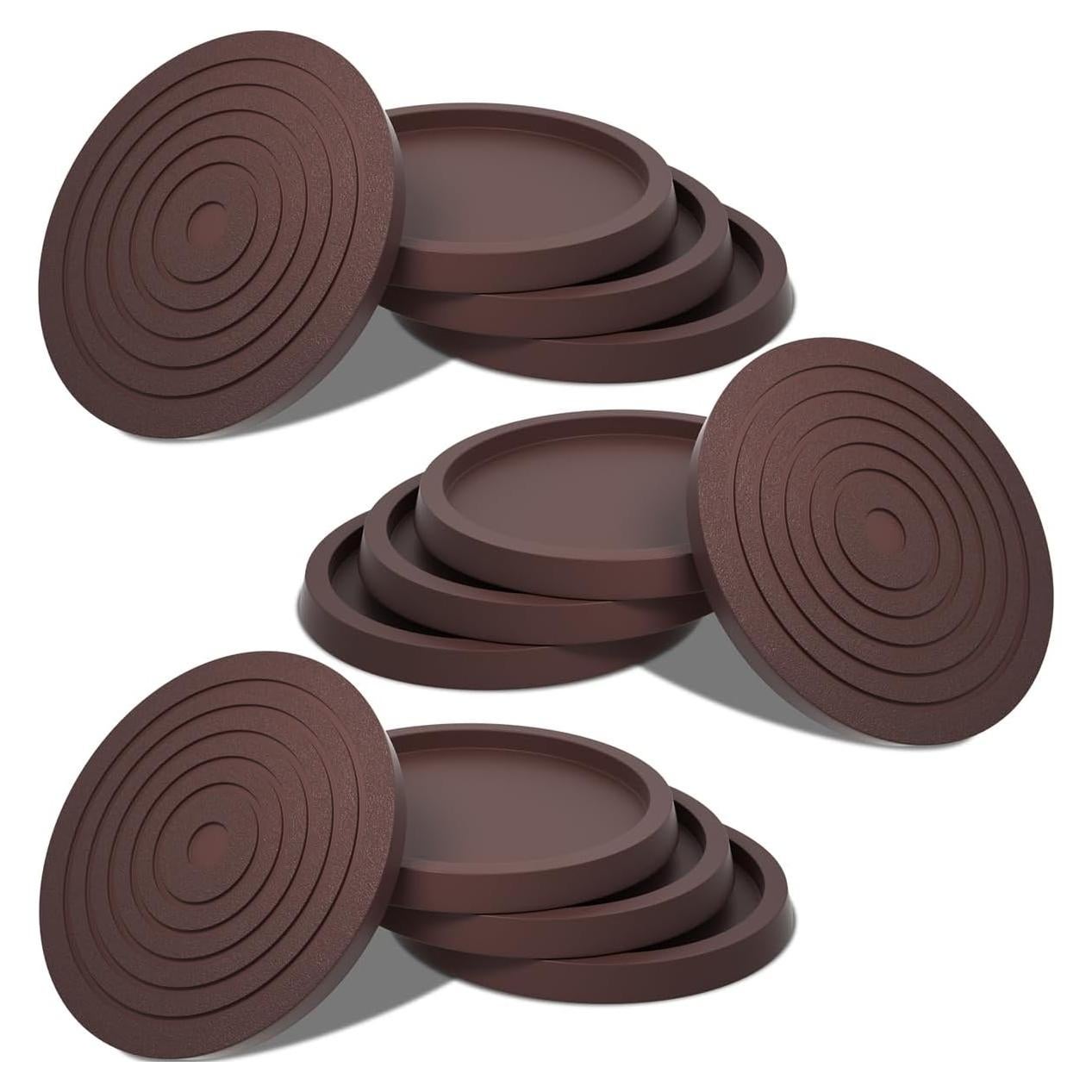 12 Almohadillas Antideslizantes para Muebles ASZUNE 6.35cm Marrón