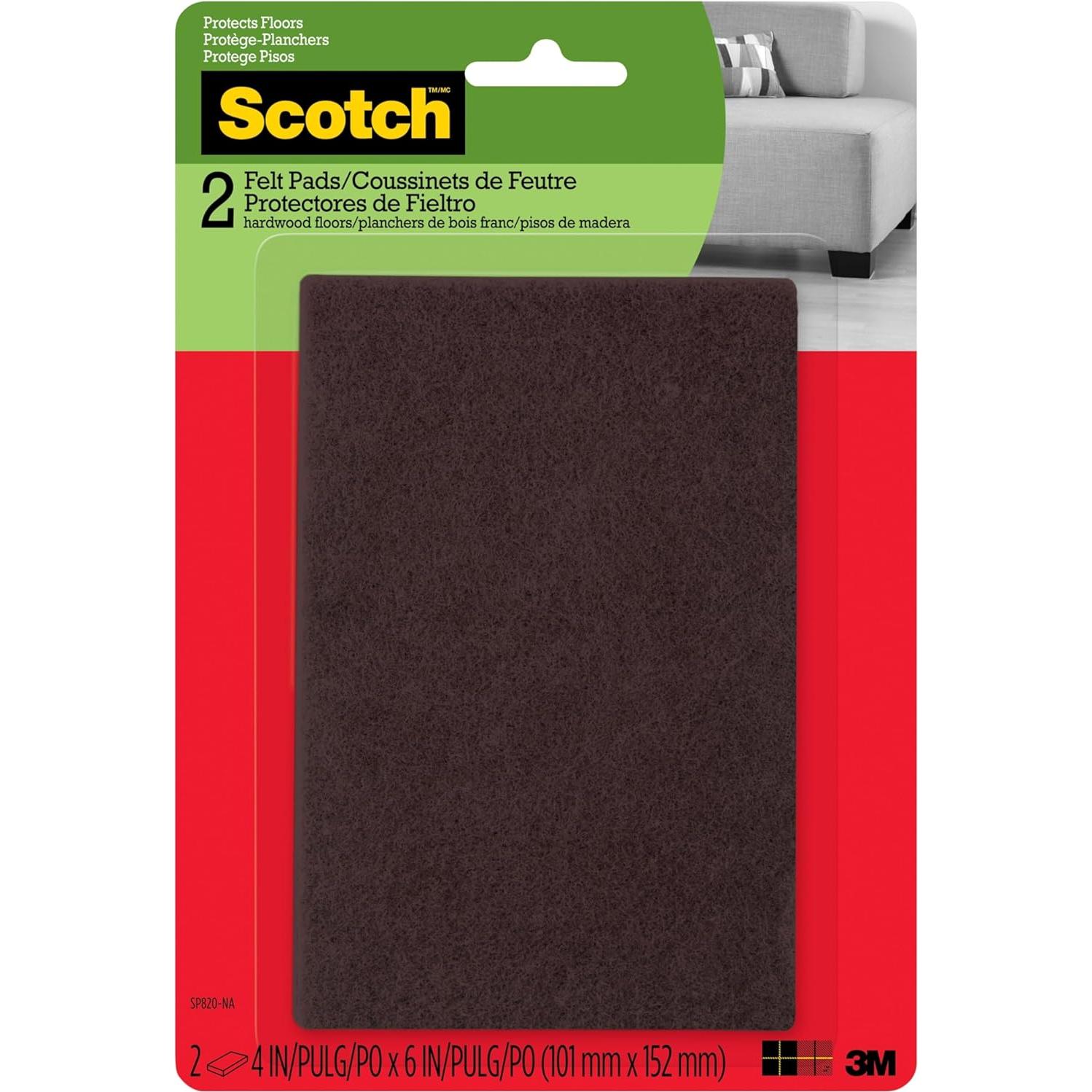 Almohadillas de Fieltro Scotch Marrón 10x15 cm - 2 Piezas