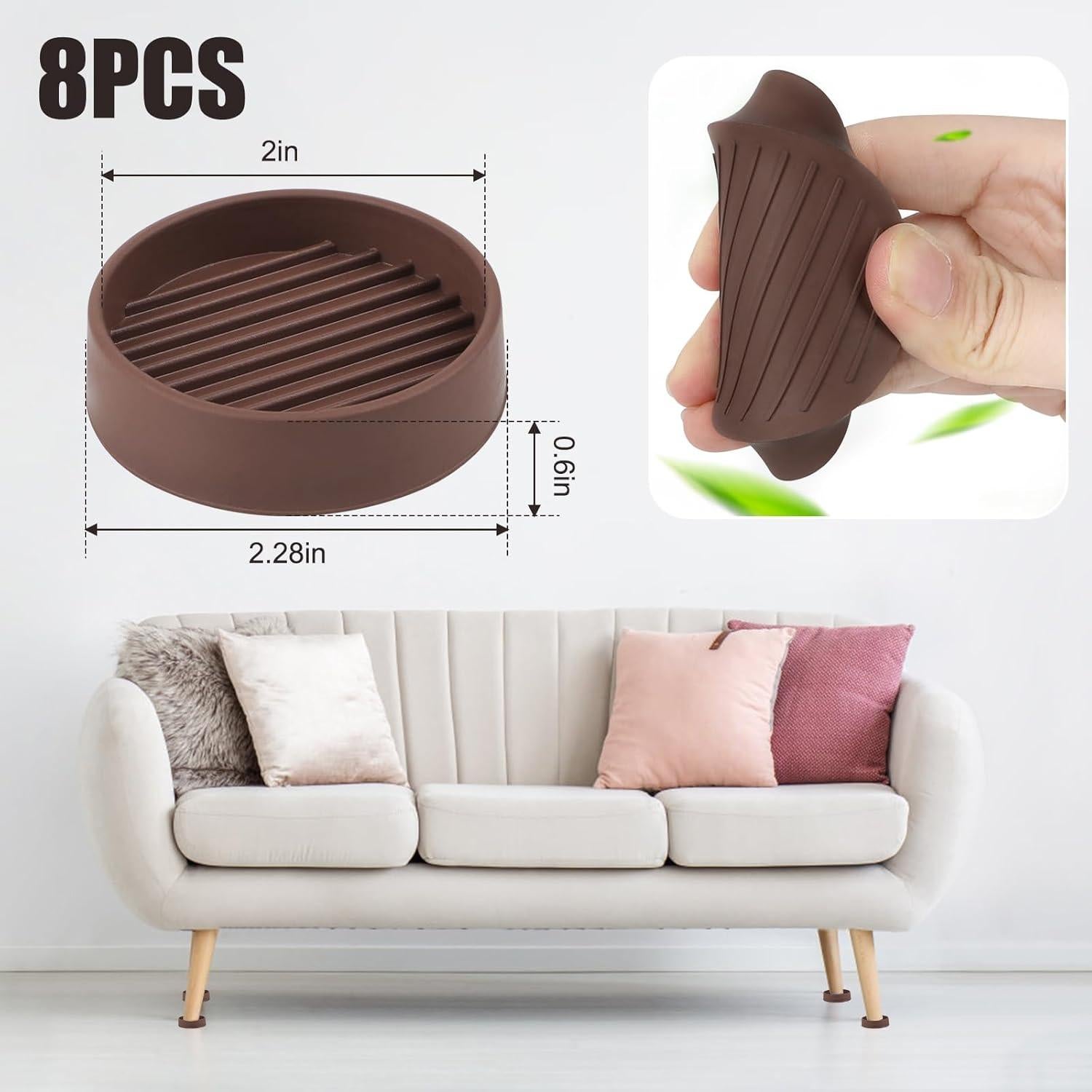 8 Almohadillas Antideslizantes para Muebles Pinsit 5.1cm