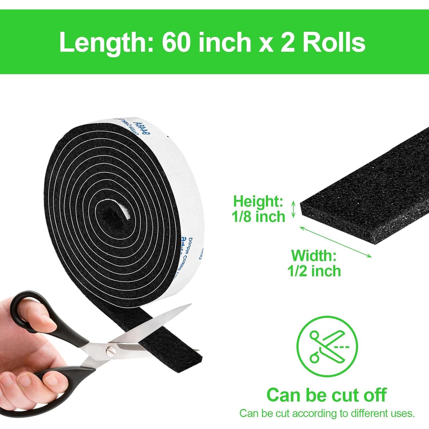 Tiras de Fieltro Adhesivas PremiFix 2 Rollos 1.27x152.4 cm Negro