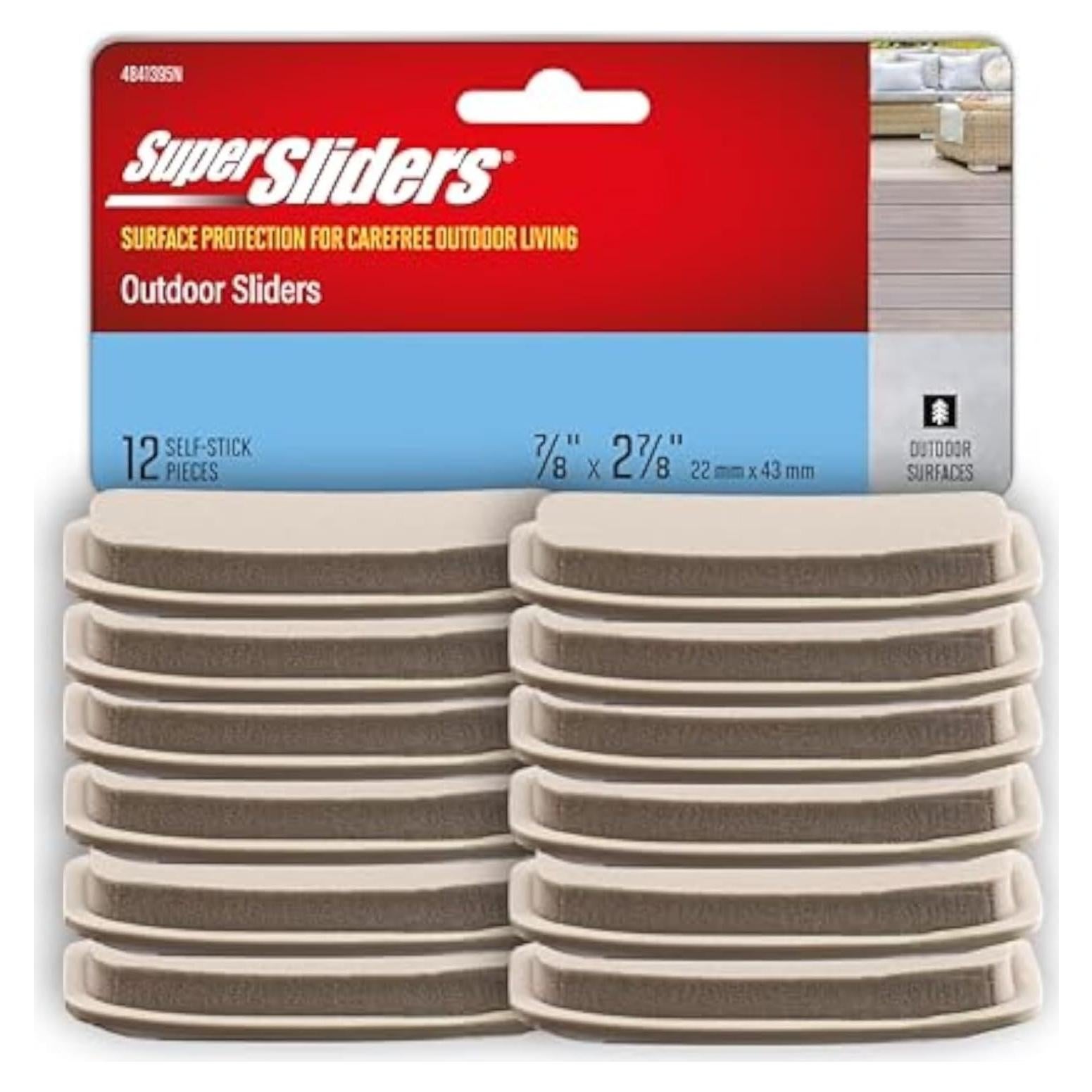 Deslizadores Autoadhesivos Waxman 2.2 x 7.3 cm Beige (12 Pzs)