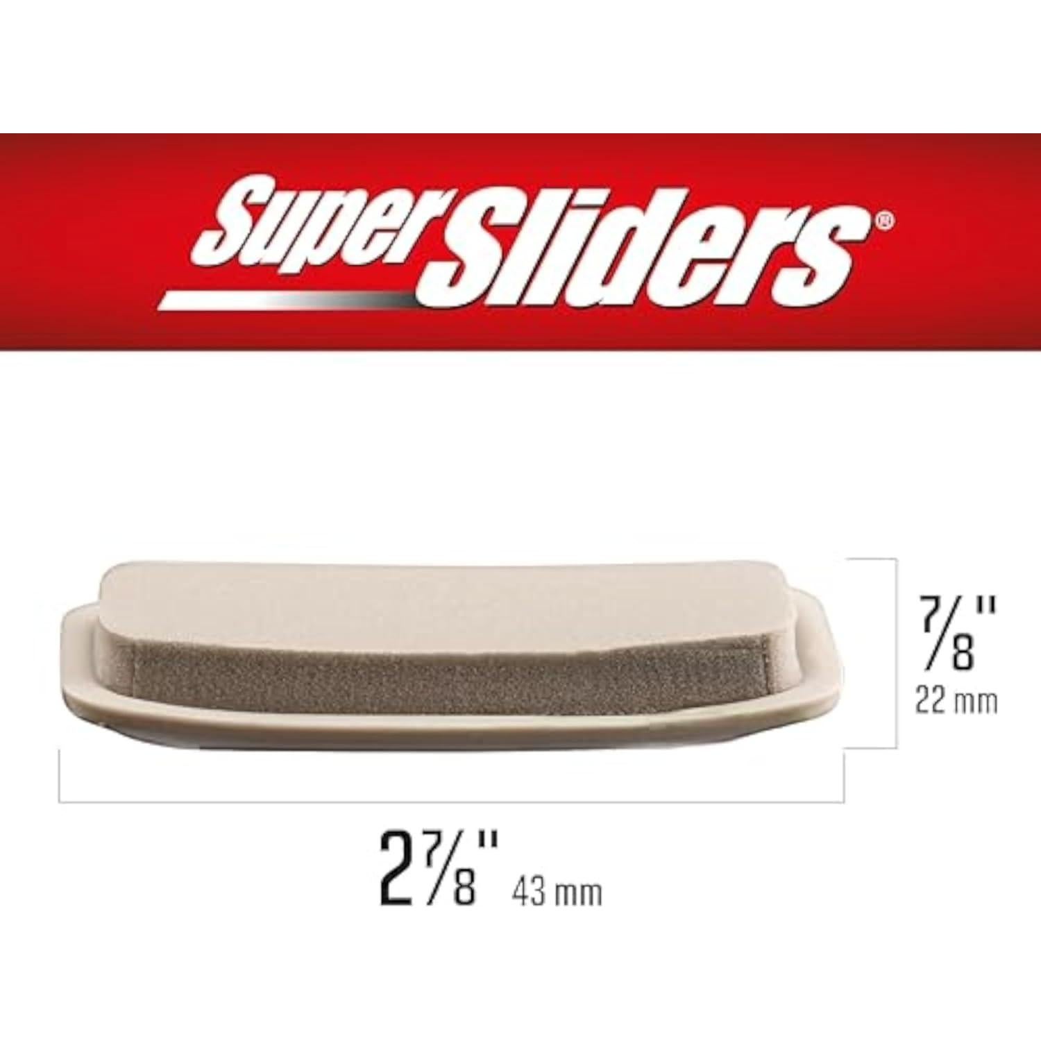 Deslizadores Autoadhesivos Waxman 2.2 x 7.3 cm Beige (12 Pzs)