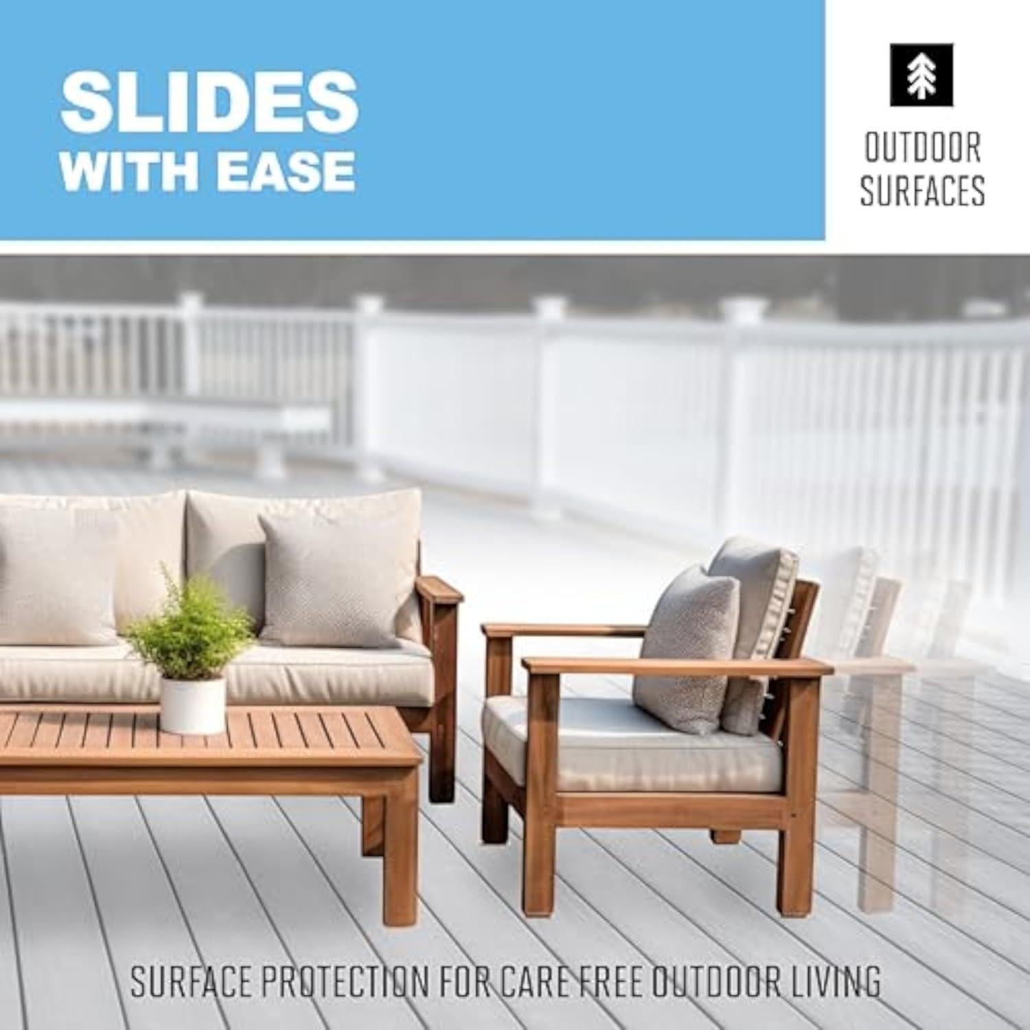 Deslizadores Autoadhesivos Waxman 2.2 x 7.3 cm Beige (12 Pzs)