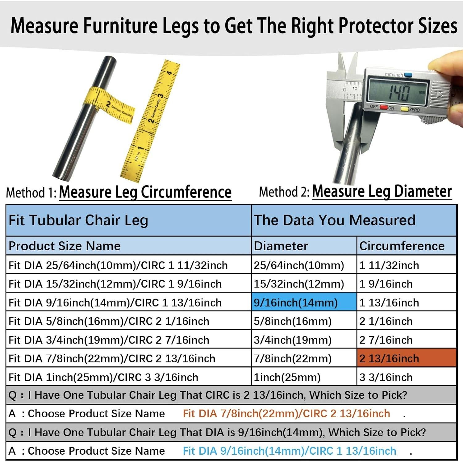 Tapa de patas de silla Conprasim 14mm con almohadillas fieltro 8Pack