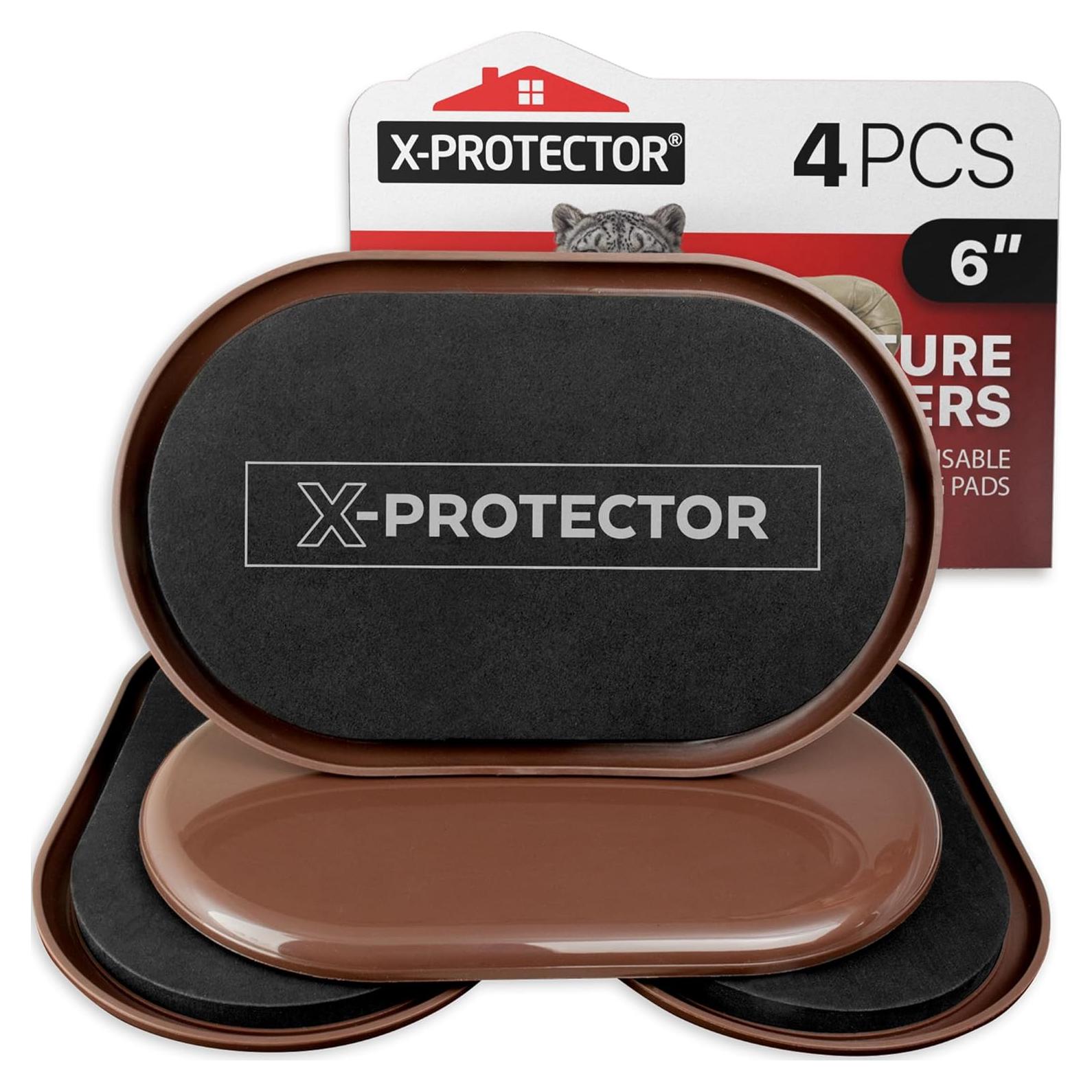 Deslizadores de Muebles X-Protector 4 PCS 15.24x8.89 cm Alfombra
