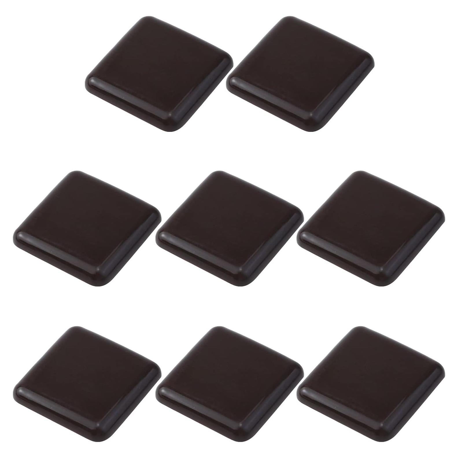 8 Deslizadores de Muebles Autoadhesivos Cuadrados Marrones
