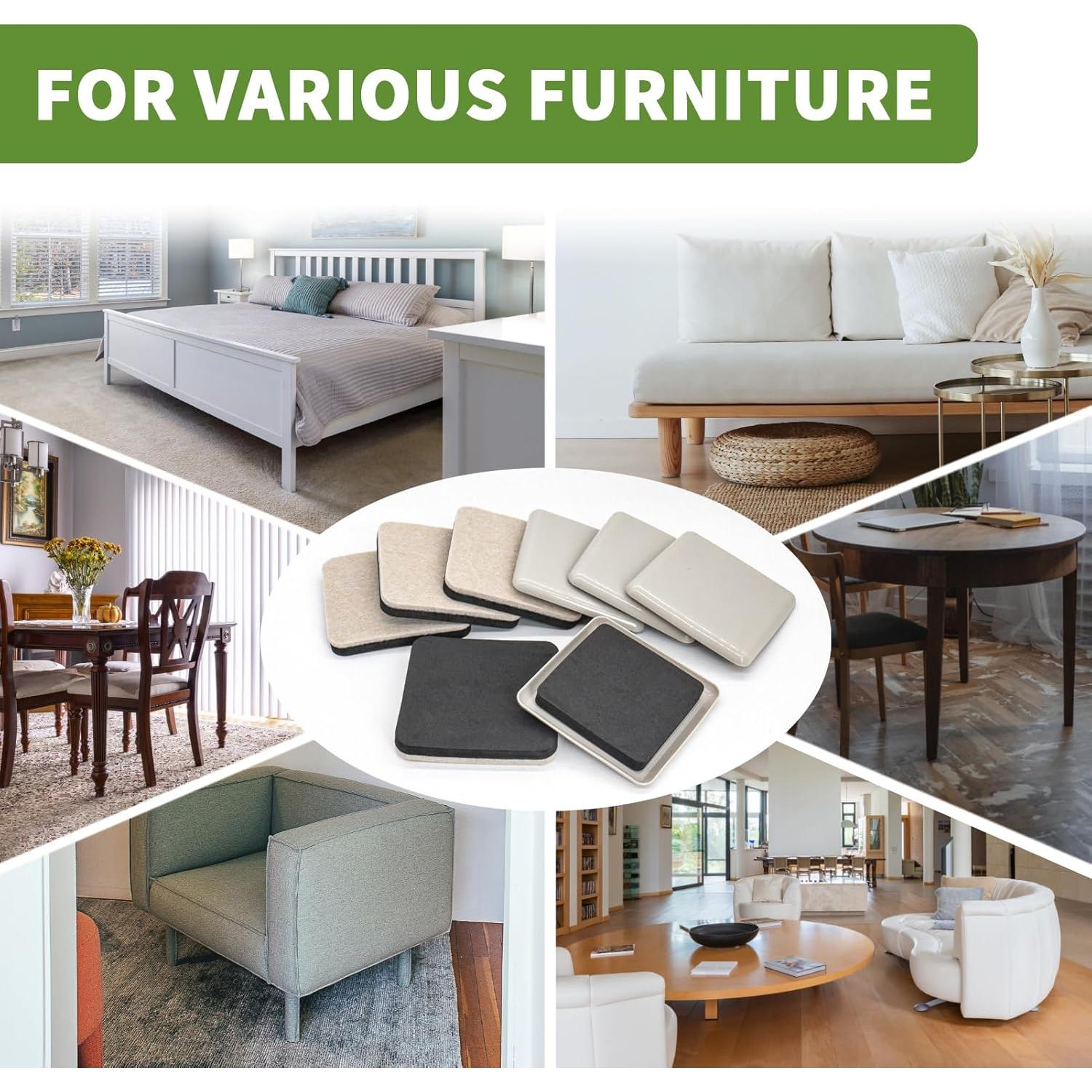 Deslizadores de Muebles 16 PCS 8.89 cm Covercorner Beige