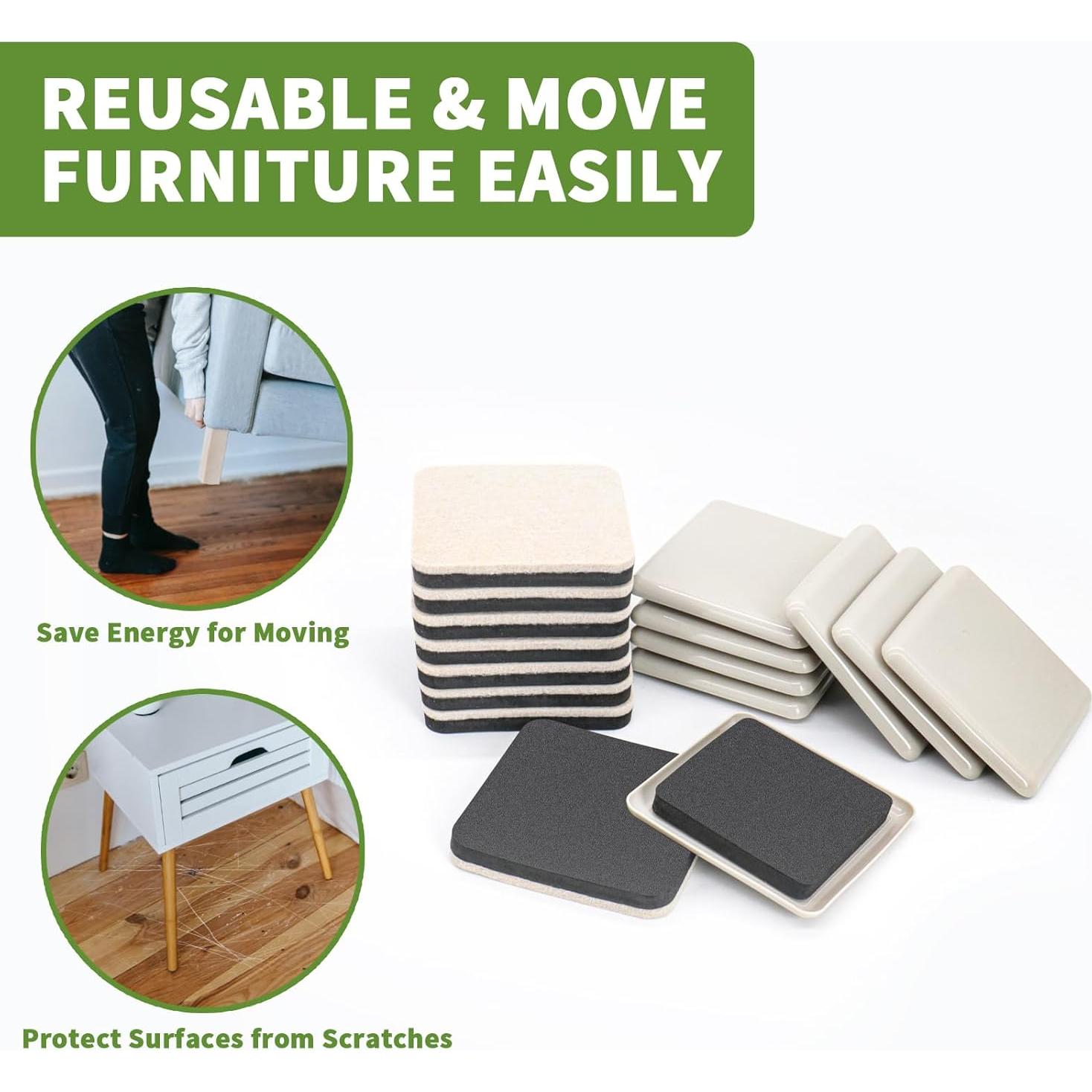 Deslizadores de Muebles 16 PCS 8.89 cm Covercorner Beige